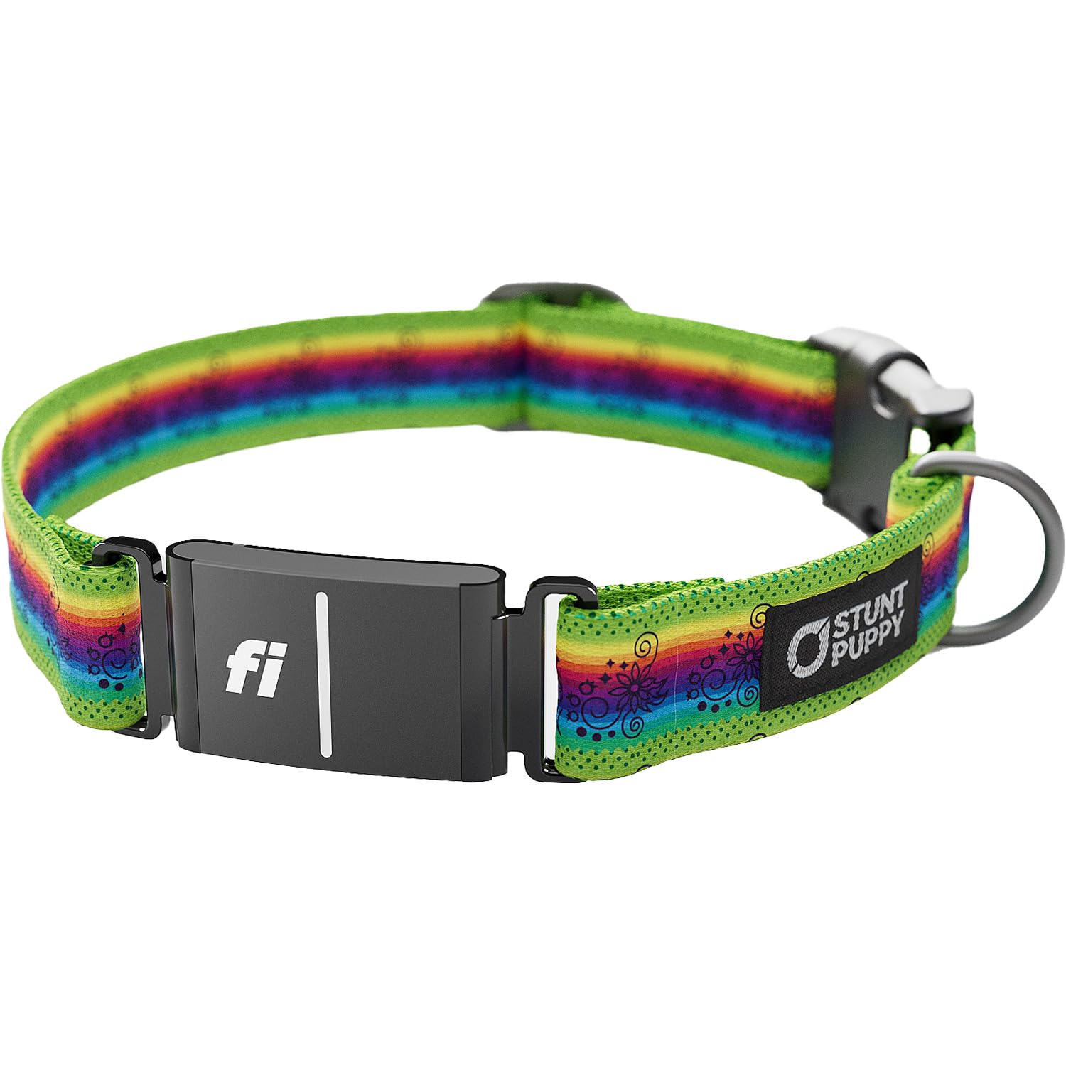 Stunt Puppy Dog Collar, Fi Series 3 Ready, Ribbon Skirt, Medium - Compatible With Fi Gps Device (Not Included)