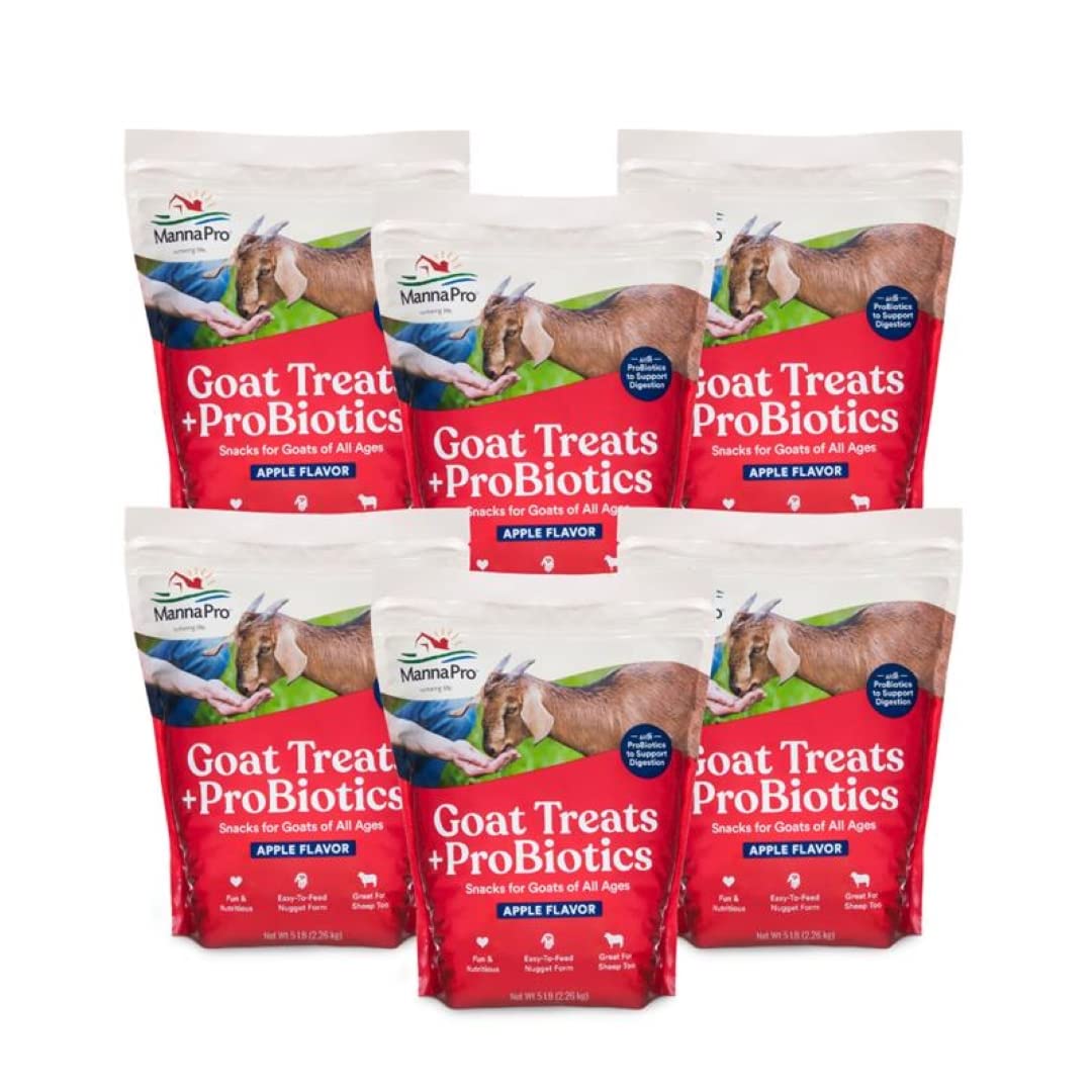 Manna Pro Apple Probiotic Goat Treat, Daily Goat Treats, Treat for Goats and Sheep, Easy to Feed, Enriched with Vitamins, Minera