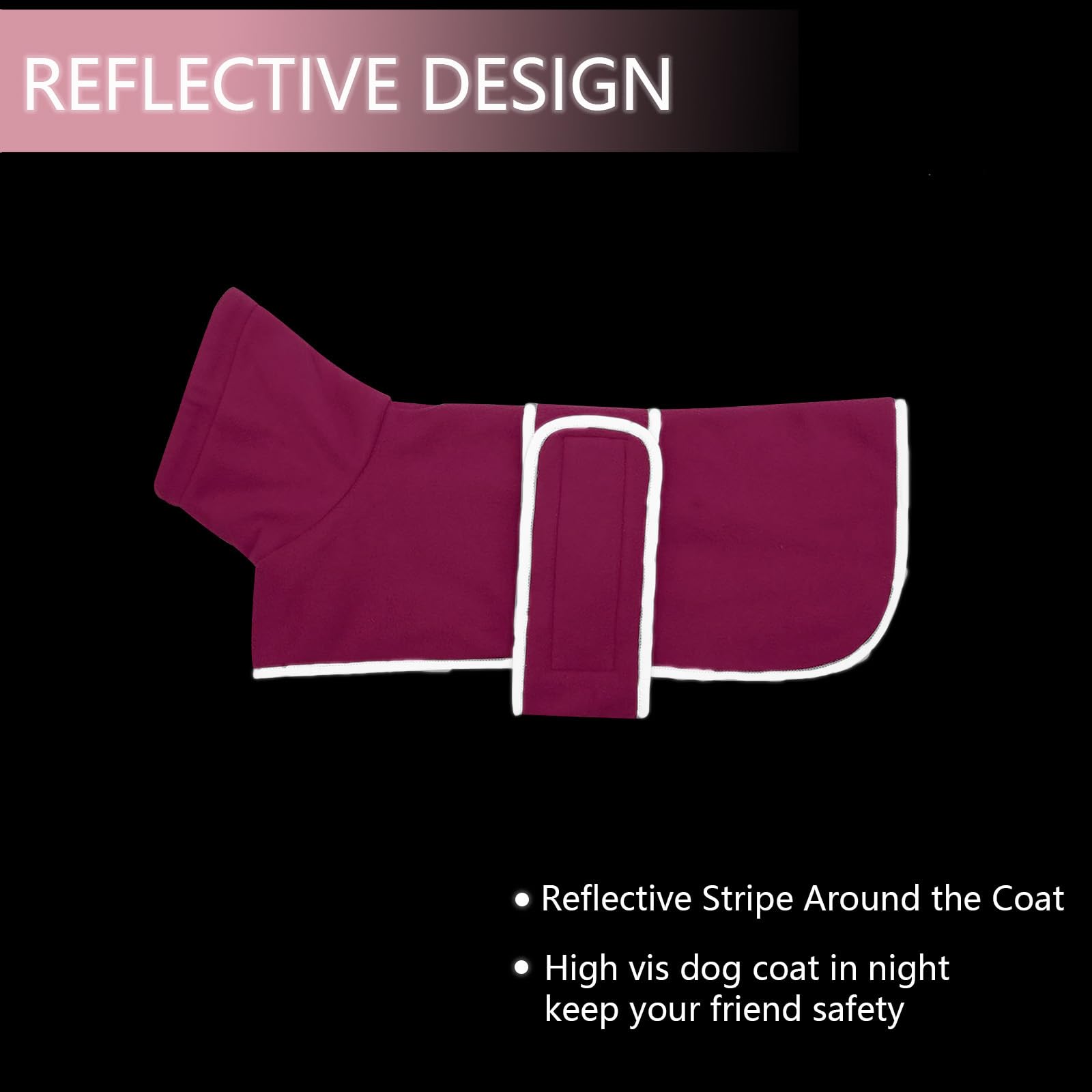 Dachshund Coats Sausage Dog Fleece Coat In Winter Miniature Dachshund Clothes With Hook And Loop Closure And High Vis Reflective Trim Safety - Pink - M