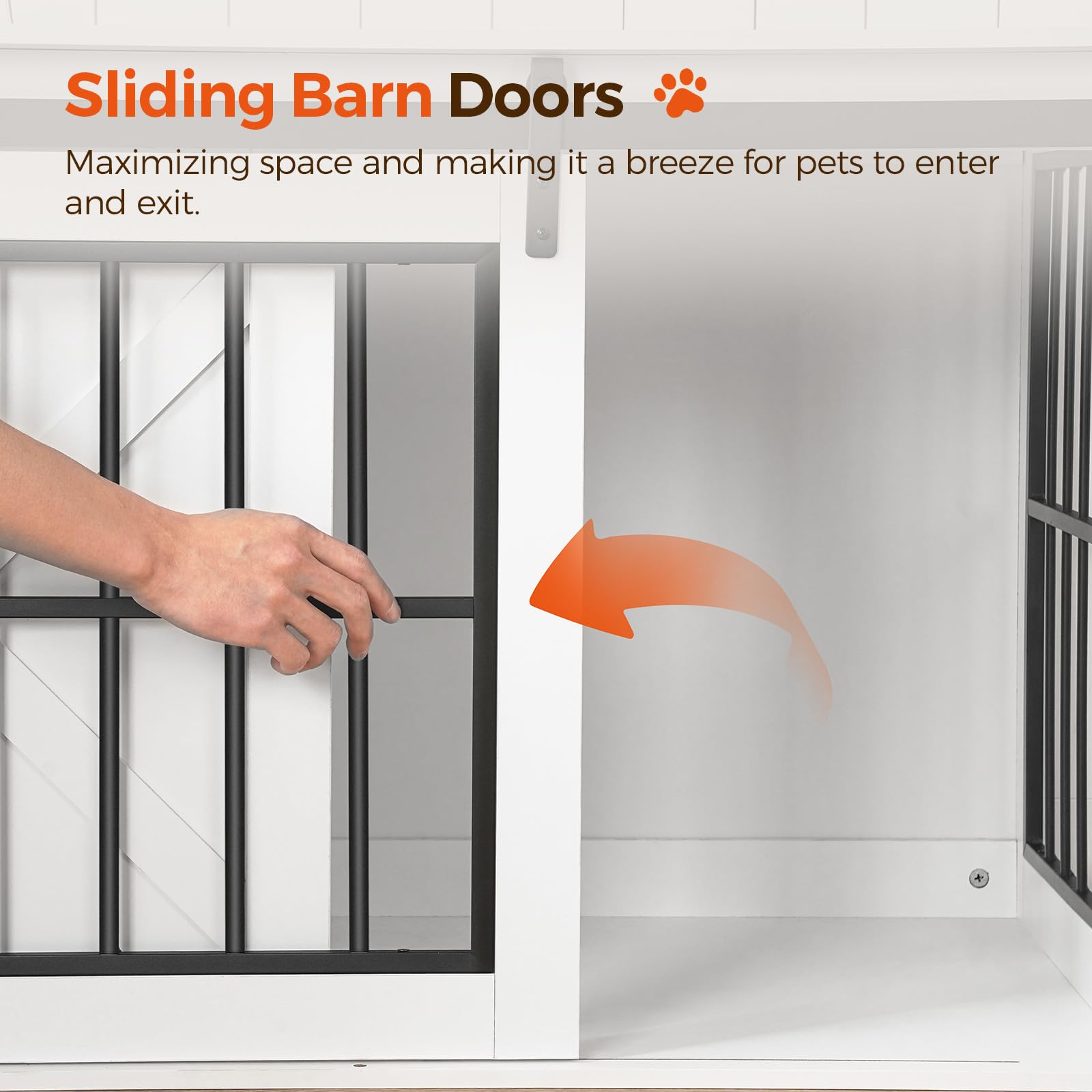 MAHANCRIS Dog Crate Furniture for 2 Dogs, 63 Heavy Duty Dog Kennel with Sliding Barn Door, Wooden Double Dog Crate with Divider