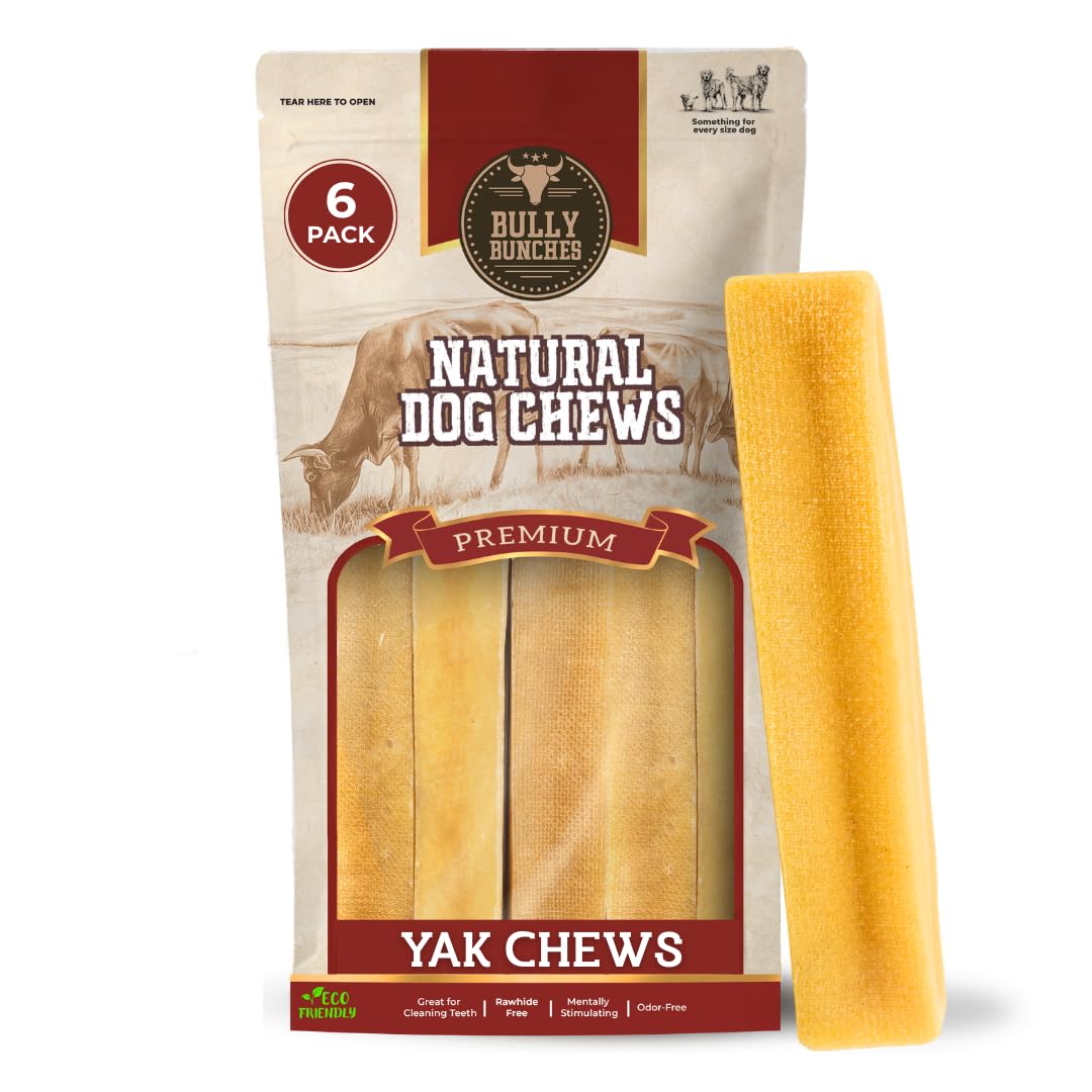 Bully Bunches Medium Authentic Yak Cheese Himalayan Chews for Medium & Small Dogs - All Natural Dog Treat Dental Chews, Made wit