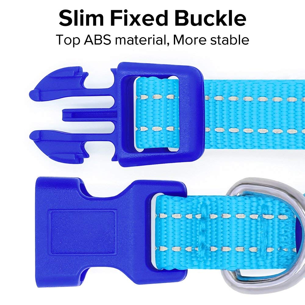 BSEEN LED Dog Collar - Rechargeable Light Up Puppy Collar, Reflective, XS (8.5-11.8 inches), Blue, Nylon