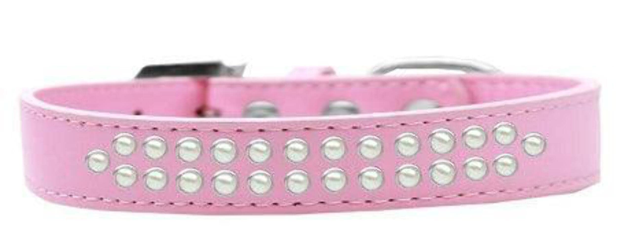 Mirage Pet Products Two Row Pearl Black Dog Collar, Size 20