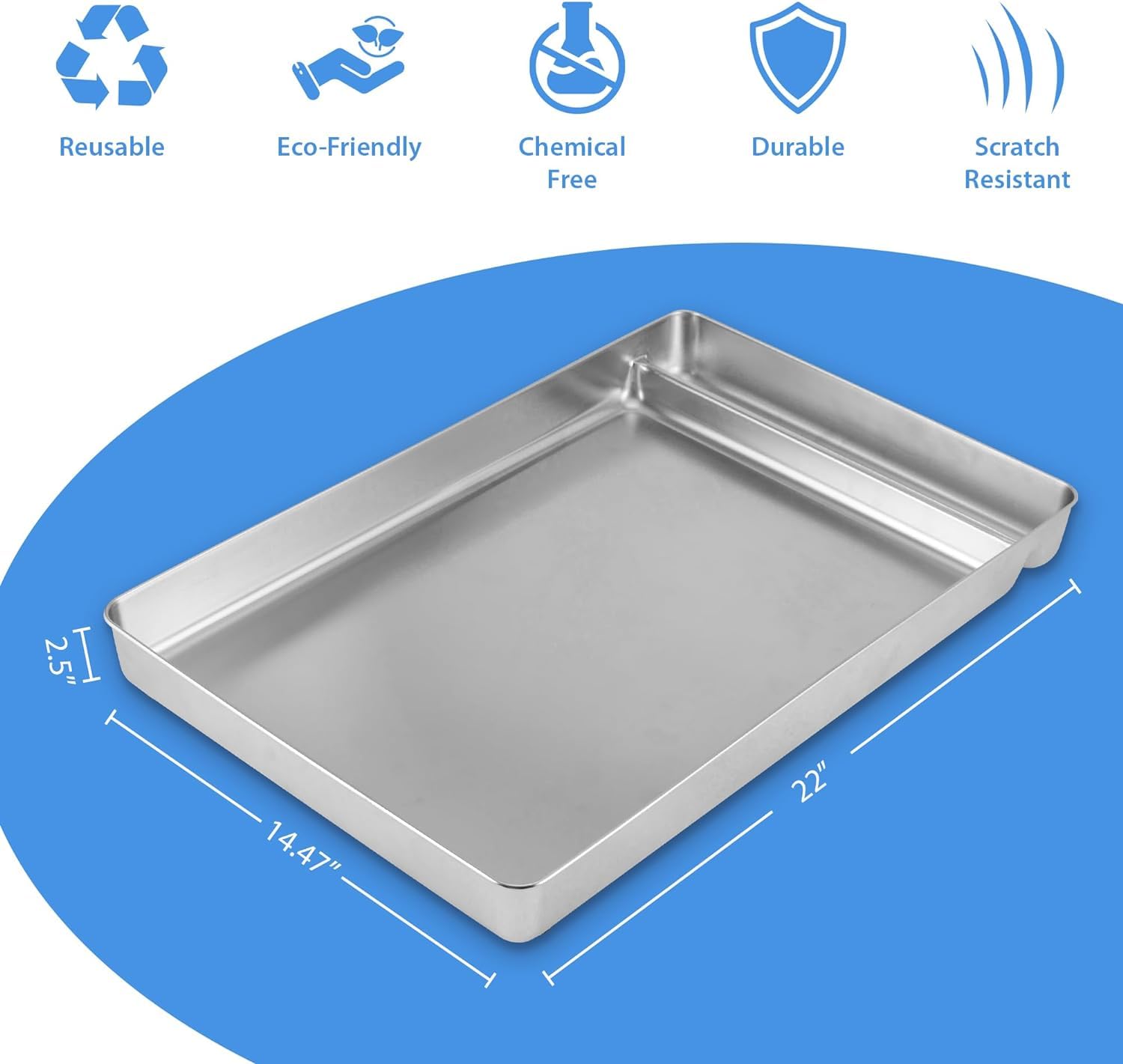 Stainless Steel Reusable Litter Tray Compatible With Petsafe Scoop-Free Self-Cleaning Cat Litter Boxes - Never Absorbs Odor, Sta