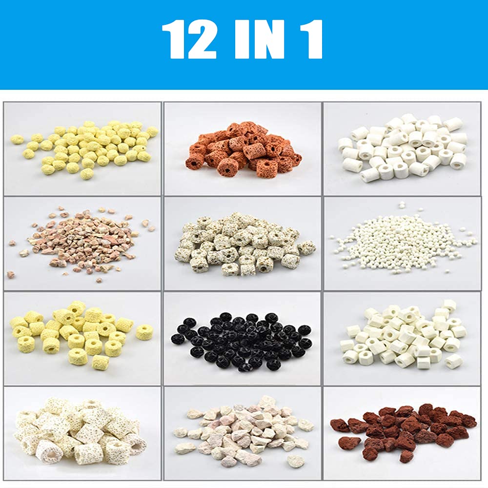 Goldeal Bio Balls Ceramic Rings Set, Aquarium Biological Filter Media With Mesh Bag For Fish Tank And Pond, Fish Tank Filter, De