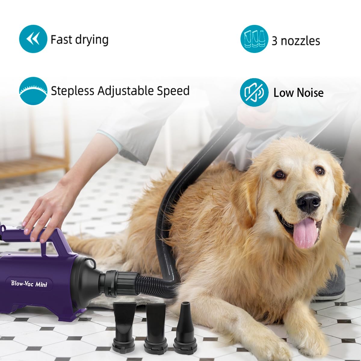 Dog Dryer High Velocity Professional Dog/Pet Grooming Force Hair Dryer/Blower