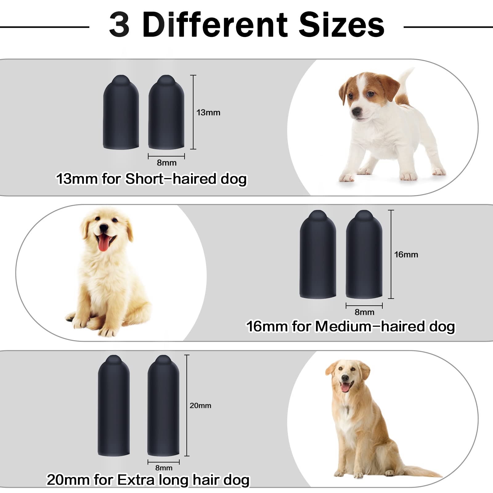 24 Pcs Dog Shock Collar Rubber Tips,Replacement Prongs For Dog Training Collar Silicone Covers For Dog Training Collars Silicone