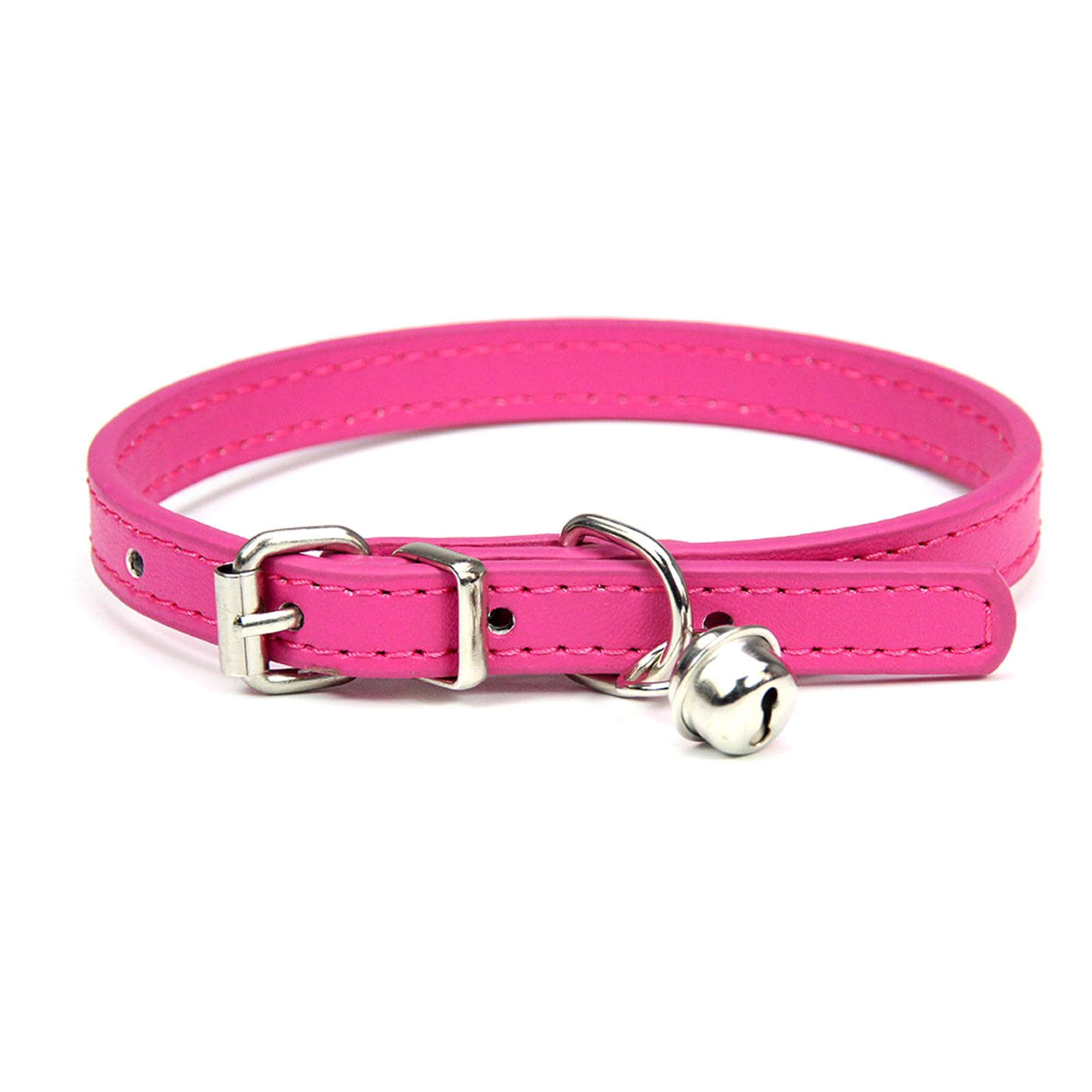 Jestrem Dog Collar For Small Cat Dogs, Pink Dog Collar, Adjustable Teacup Dog Collar For Puppy Small Dogs Cats, Pink, 3/8 Inch W