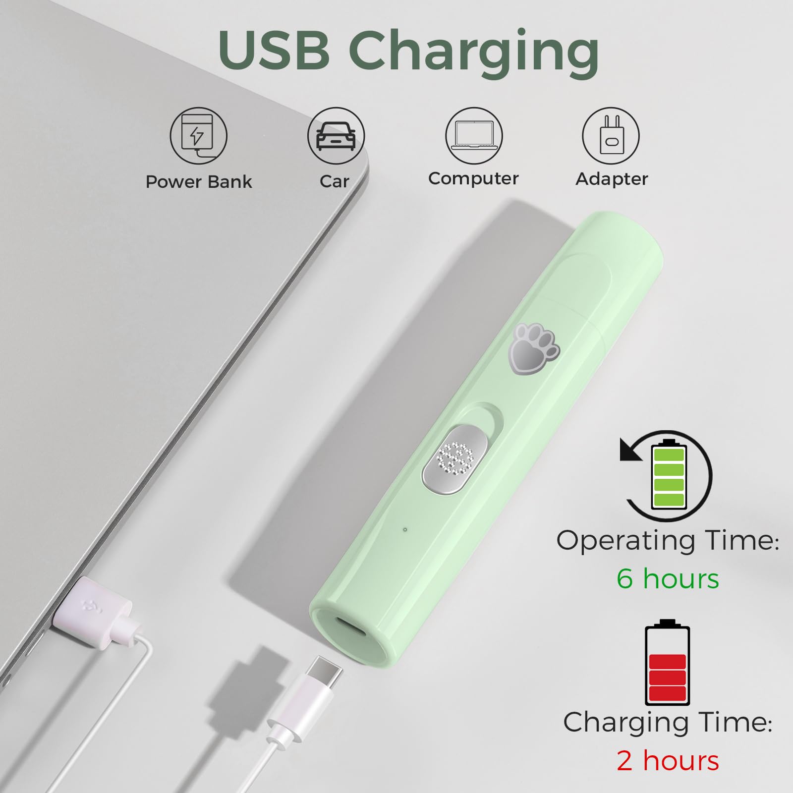 Viwik Dog Nail Grinder, 2-Speed Rechargeable Dog Nail Trimmers For Large Medium & Small Dogs, Upgrade Professional Electric Pet Paws Grooming, Quiet Puppy Grooming Tool, For Dogs Cats