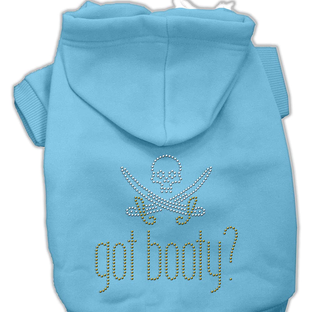 Mirage Pet Products 10-Inch Got Booty Rhinestone Hoodies, Small, Baby Blue
