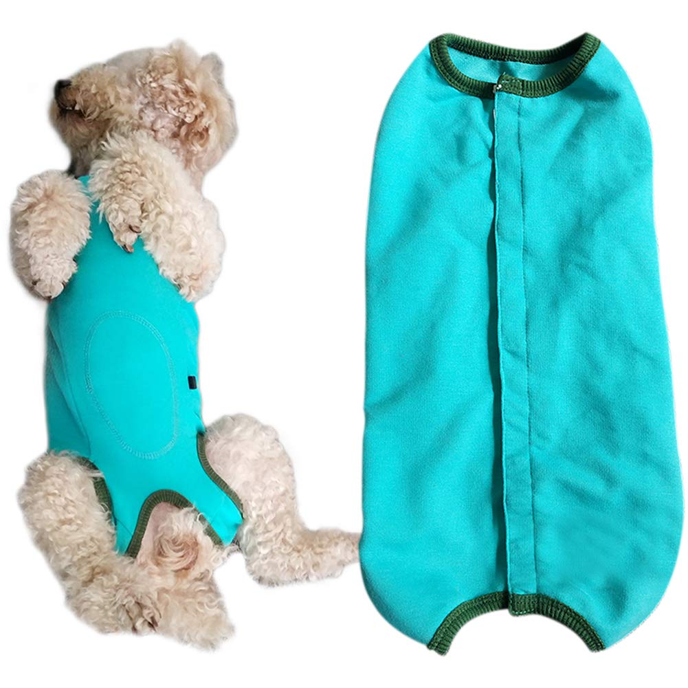 Dogs Recovery Suit Post Surgery Shirt For Puppy, Wound Protective Clothes For Little Animals(Blue-L)