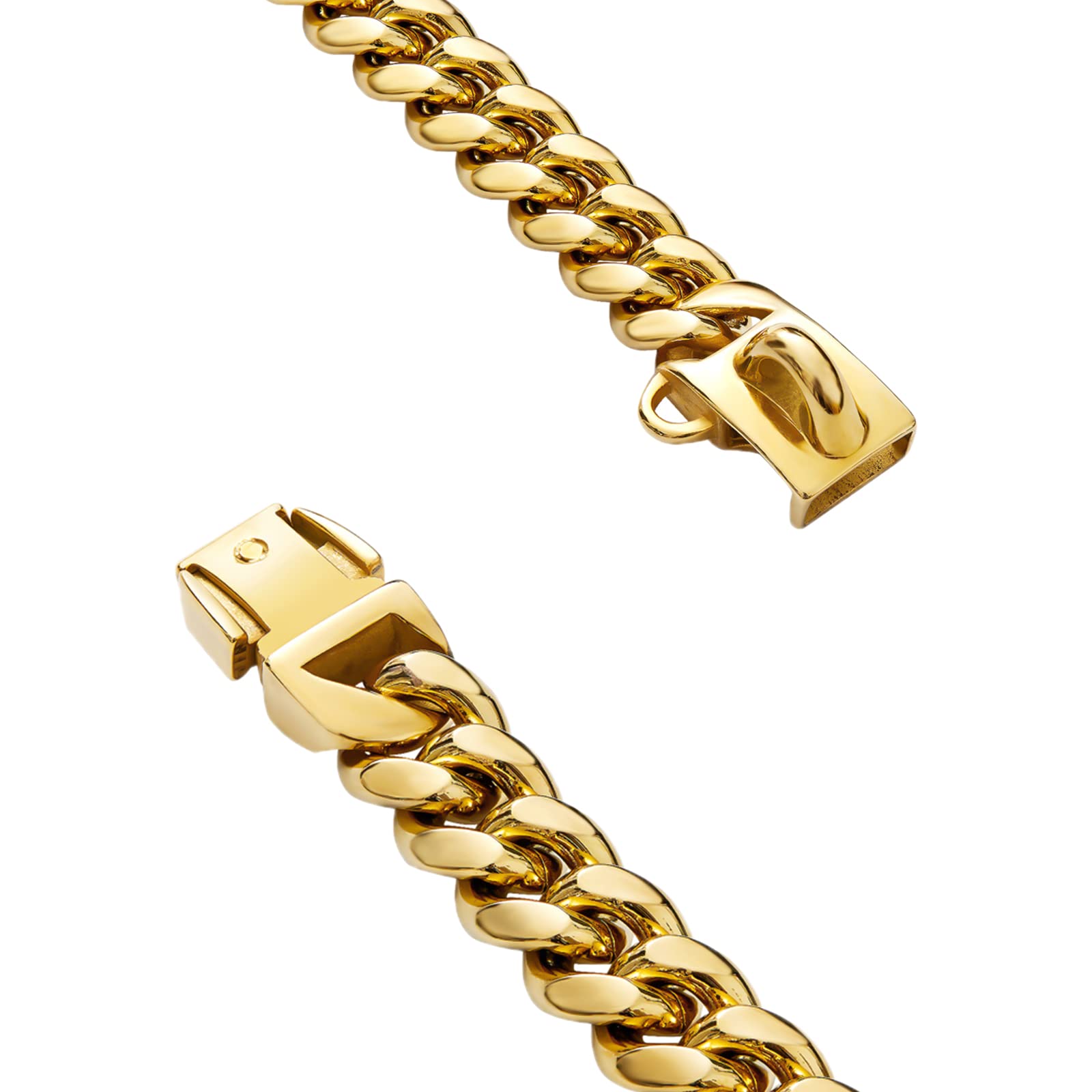 Stainless Steel Buckle Dog Collar, Cool Charm Pet Bulldog Jewelry Necklace, Waterproof Rose Gold Black Silver Heavy Duty Anti-Ch