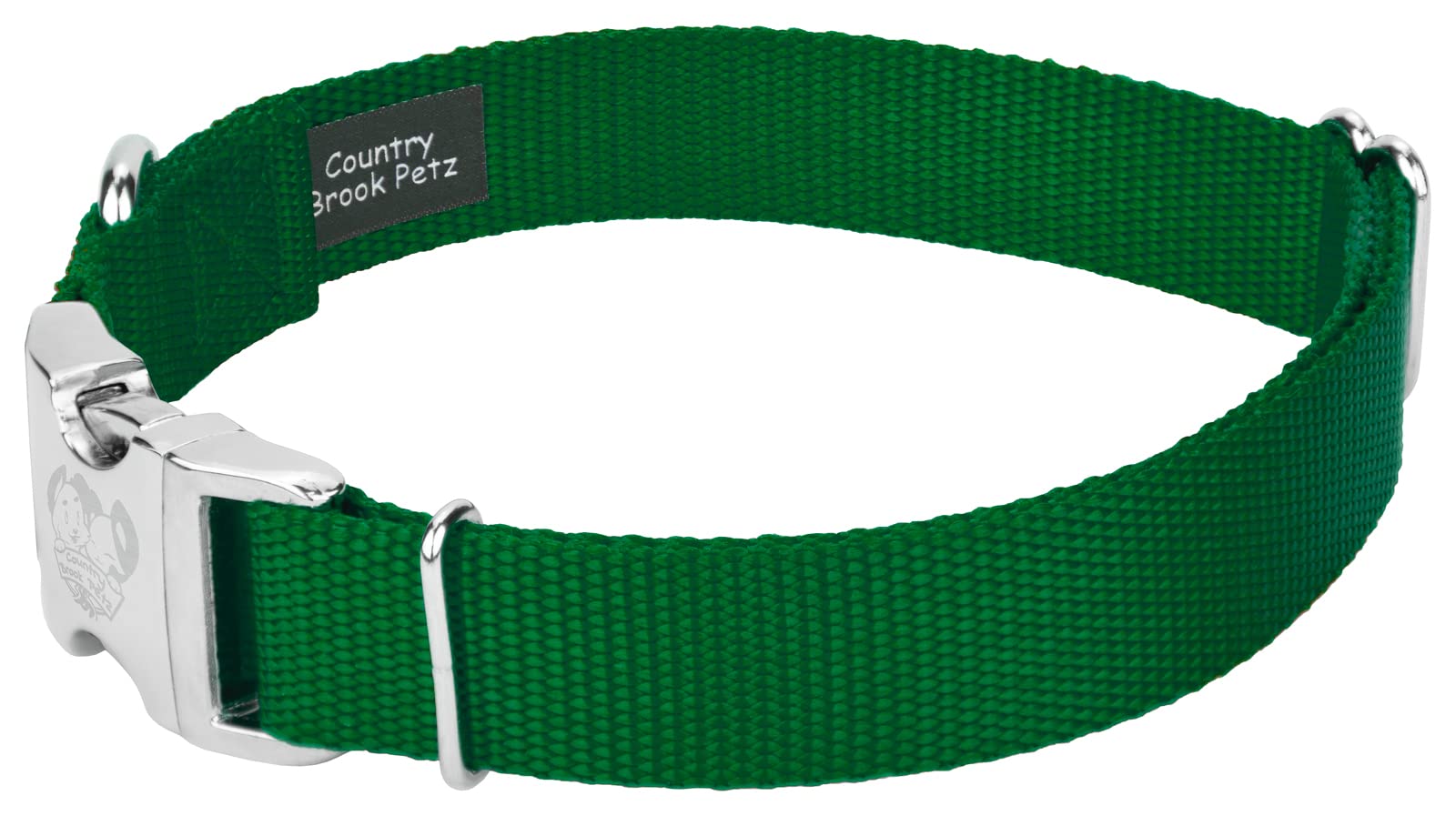 Country Brook Petz Premium Nylon Dog Collar With Metal Buckle For Small Medium Large Breeds - Vibrant 30+ Color Selection (Large