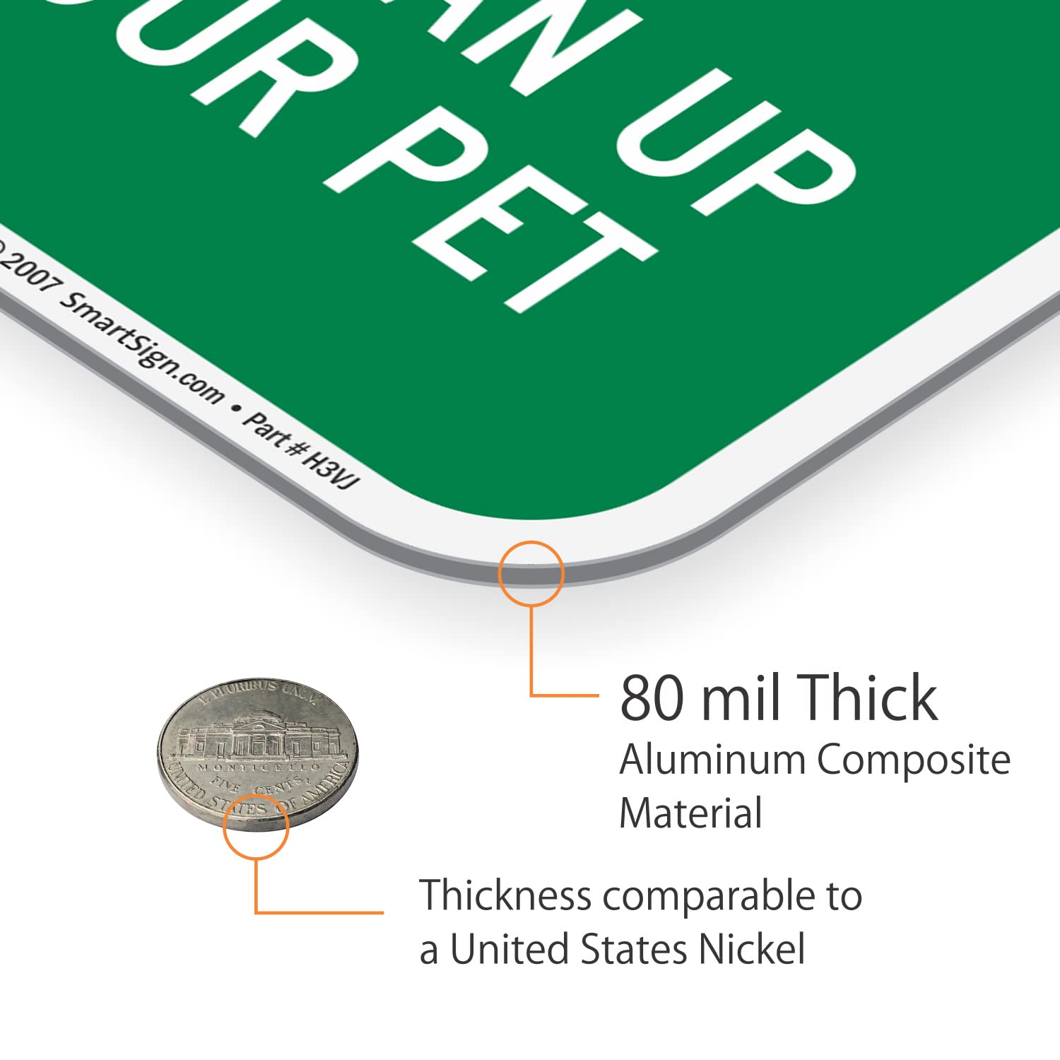 Smartsign All Pets Must Be On Leash Sign - 2 Pack, Please Clean Up After Your Pet Sign, 18 X 12 Inch, 2Mm Thick Aluminum Composi