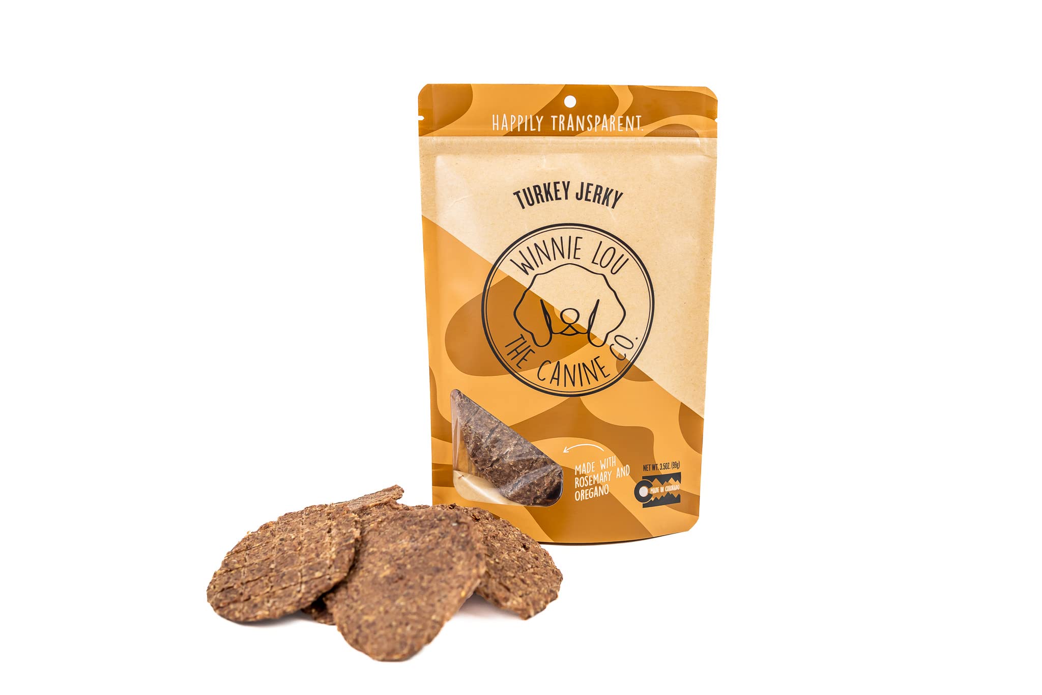 Winnie Lou Organic Jerky Dog Treats - Human Grade, Made in USA - All Natural, Healthy (Turkey Jerky)