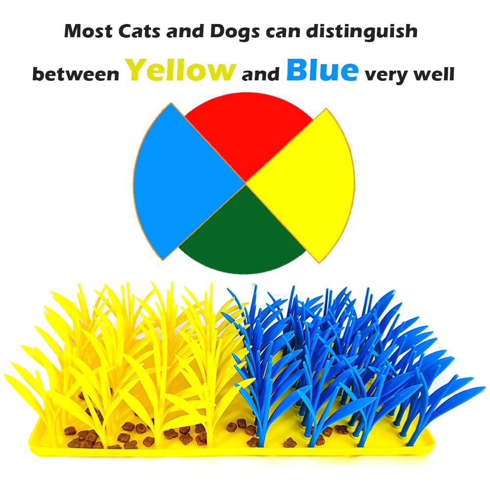 Virgoccy Silicone Grass Mat For Cats & Dogs, Snuffle Mat For Dogs Cats, Slow Feeder Dog Bowl, Interactive Sniff Foraging Mats Fo