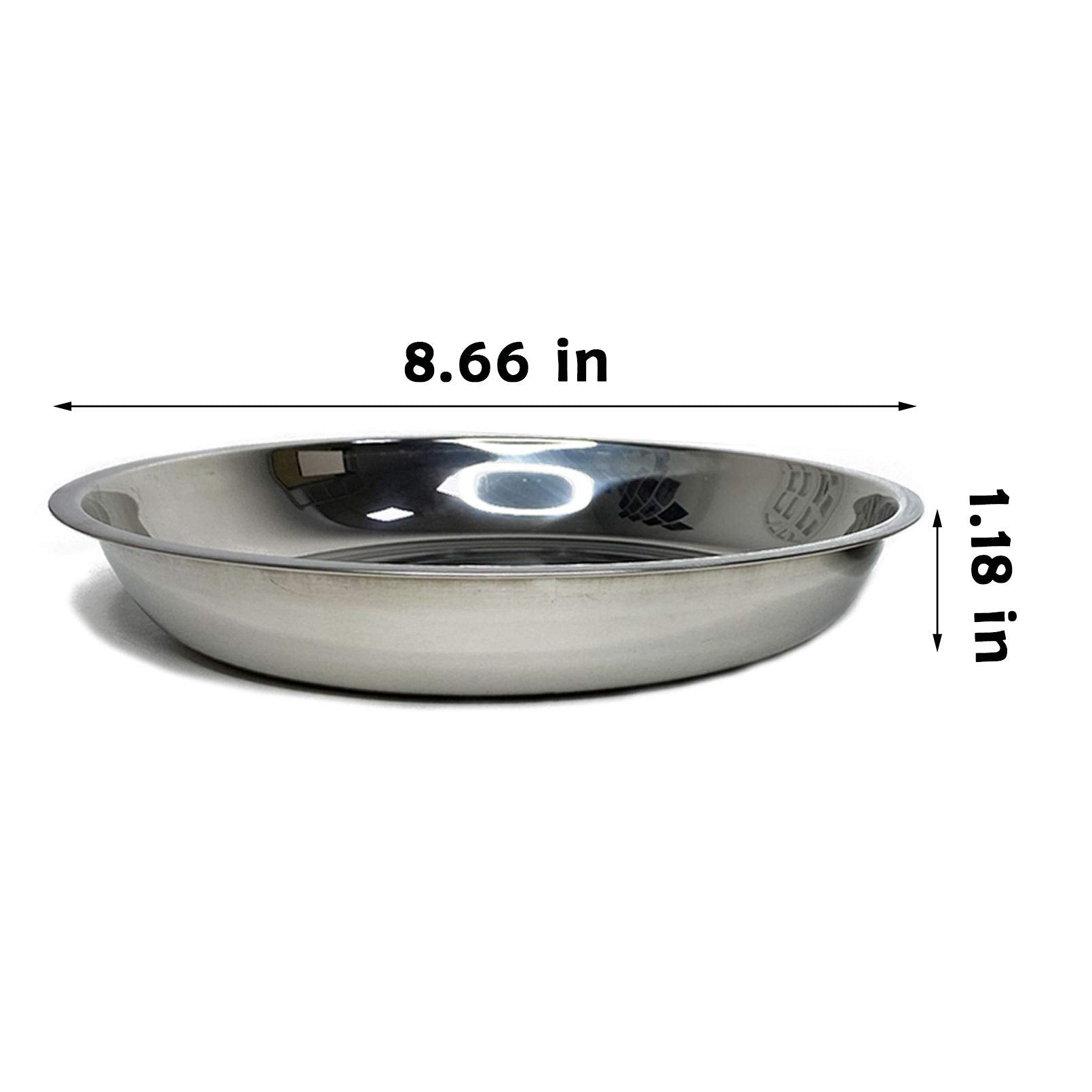 kathson Stainless Steel Whisker Relief Cat Bowl, 4 pcs Shallow and Wide Bowls, Pet Cat & Dog Feeding Large Dishes Fits with Elev