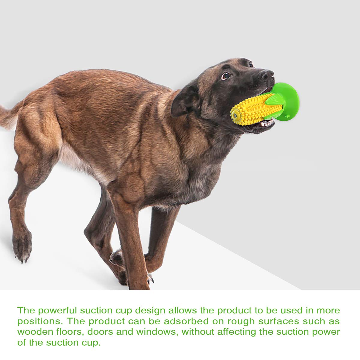 Carllg Puppy Teething Chew Toys, Dog Chew Toys - Corn Stick Tough Toys For Training And Cleaning Teeth, Squeaky Suction Cup Toothbrush Interactive Toy For Small Medium Dog