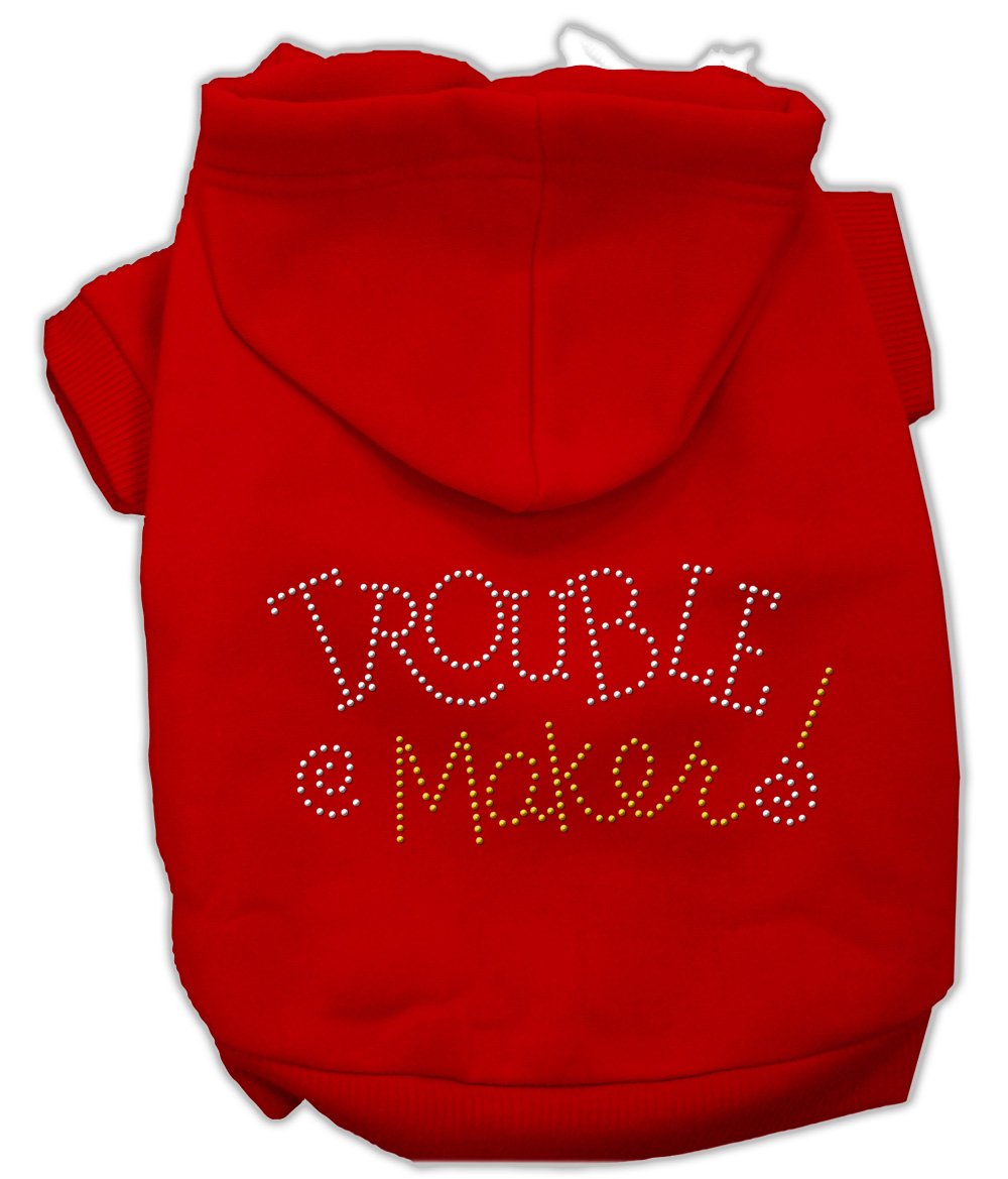 Mirage Pet Products 54-80RD Trouble Maker Rhinestone Red Hoodie, 3X-Large