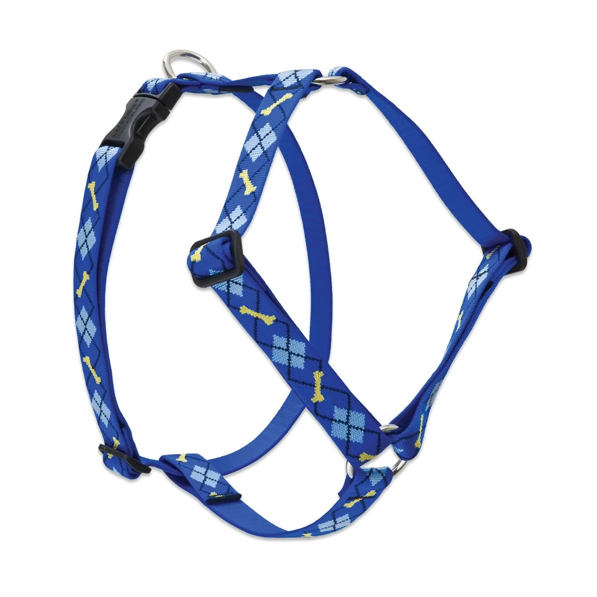 LupinePet Originals 1'' Dapper Dog 24-38'' Adjustable Roman Dog Harness for Large Dogs