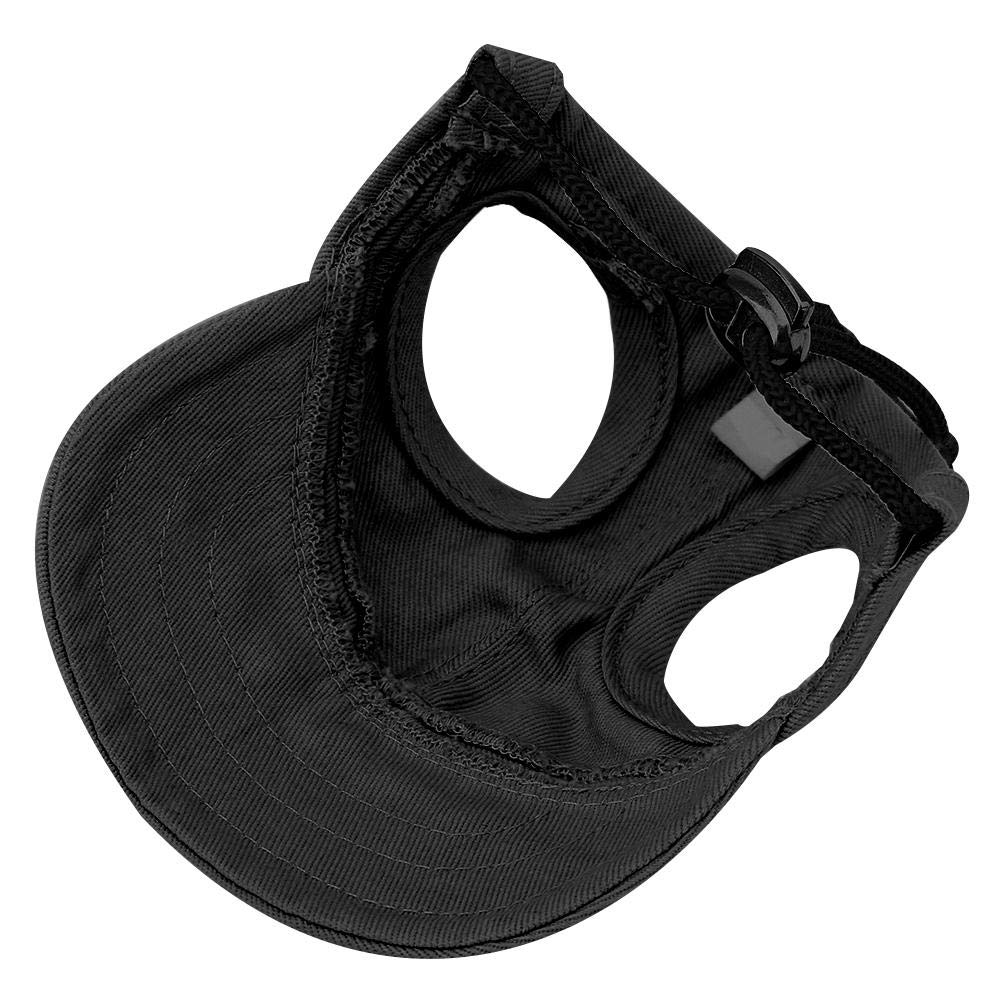 Fdit Pet Dog Sun Protection Visor Hat With Adjustable Strap Sport Hat (Black L)