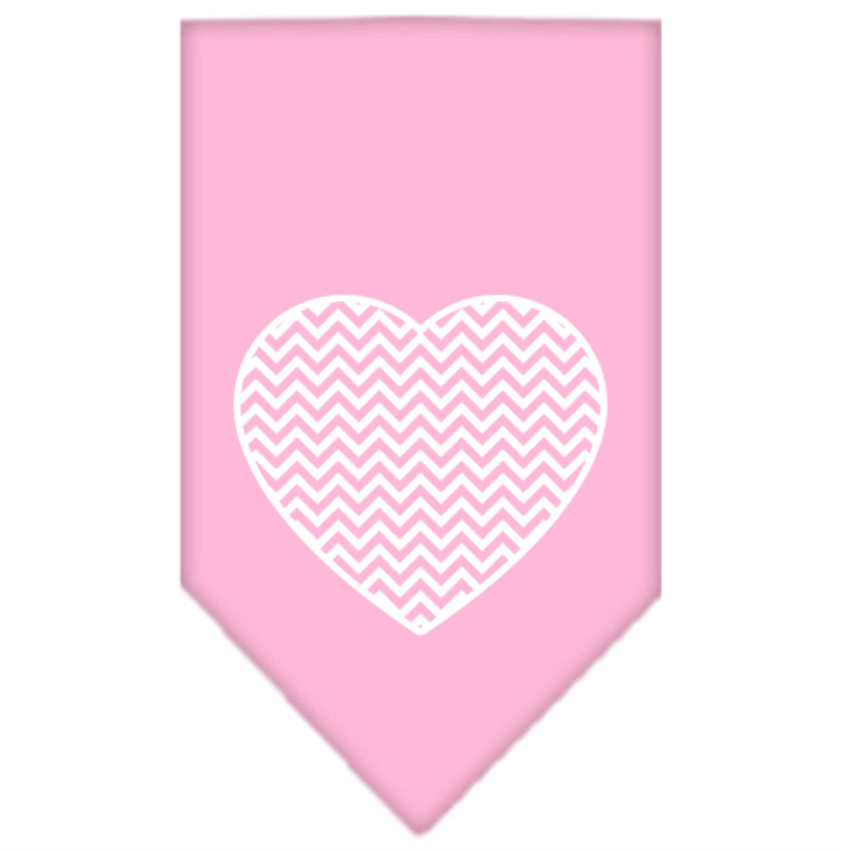 Pet and Dog Bandana Screen Printed, &quot;Chevron Heart&quot; Light Pink Large