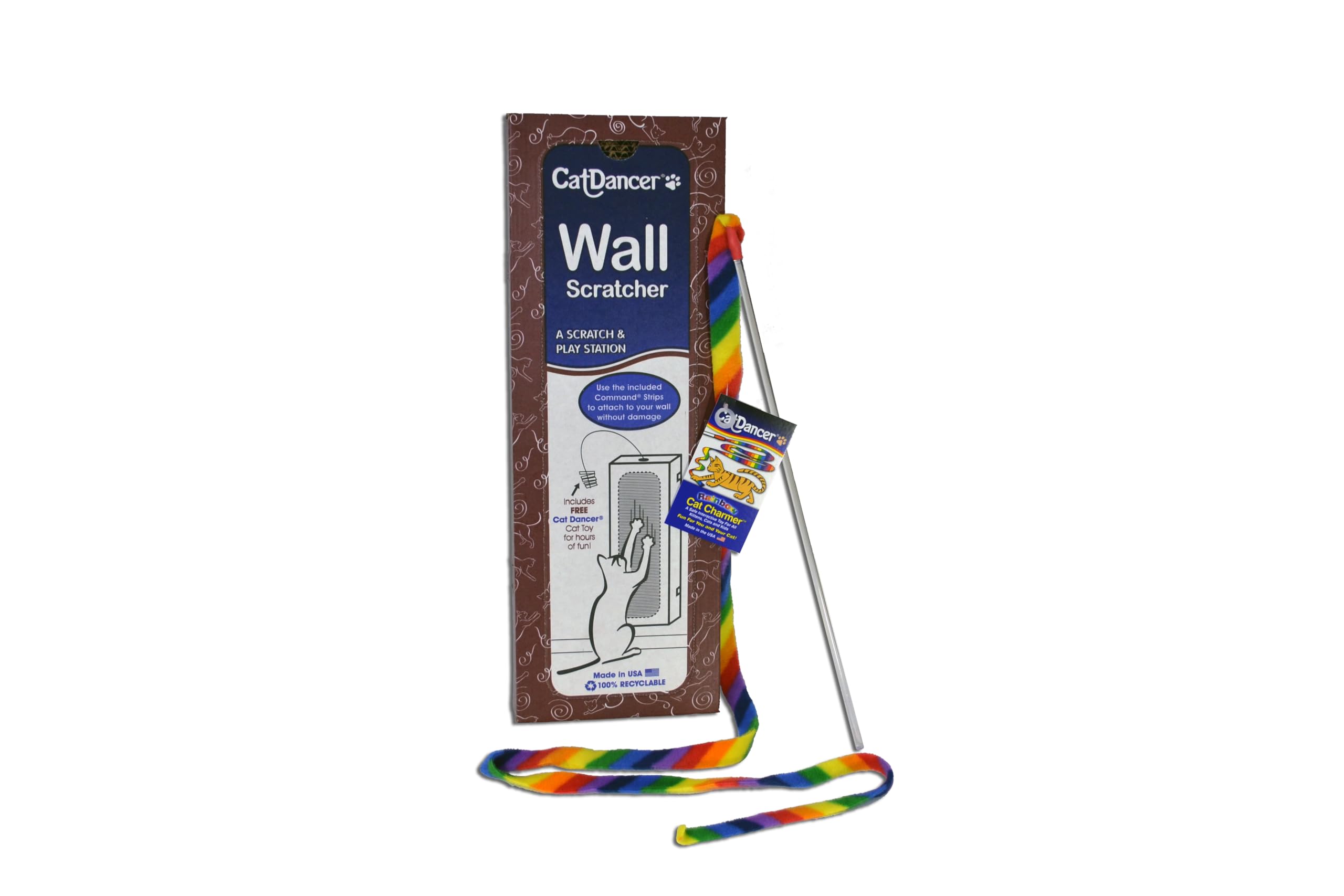 Cat Dancer Wall Scratcher Rainbow Cat Charmer Cat Toy Combo Pak