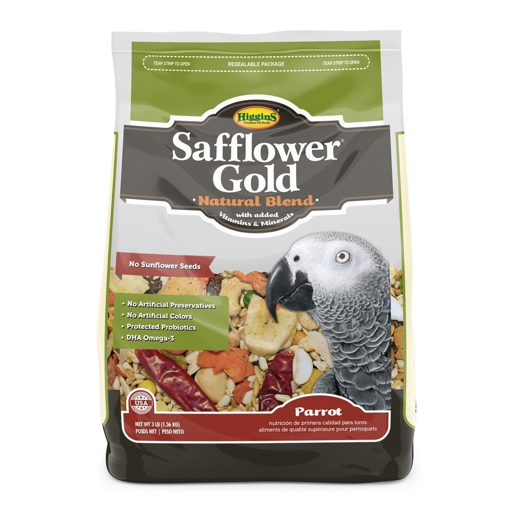 Higgins Safflower Gold Natural Food Mix For Parrots 3Lbs