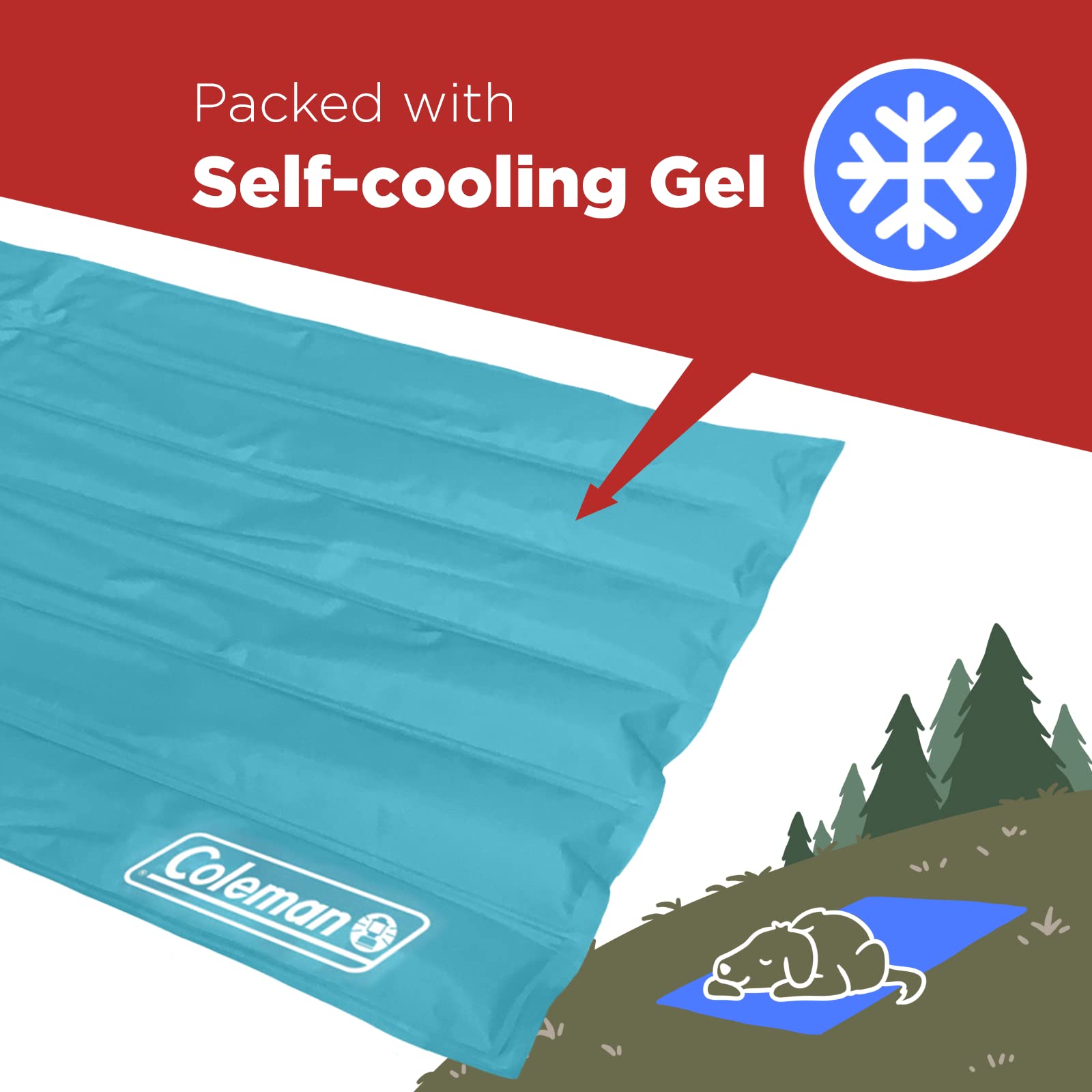 Coleman Comfort Cooling Gel Pet Pad Mat In Large 20'X36', For Large Pets
