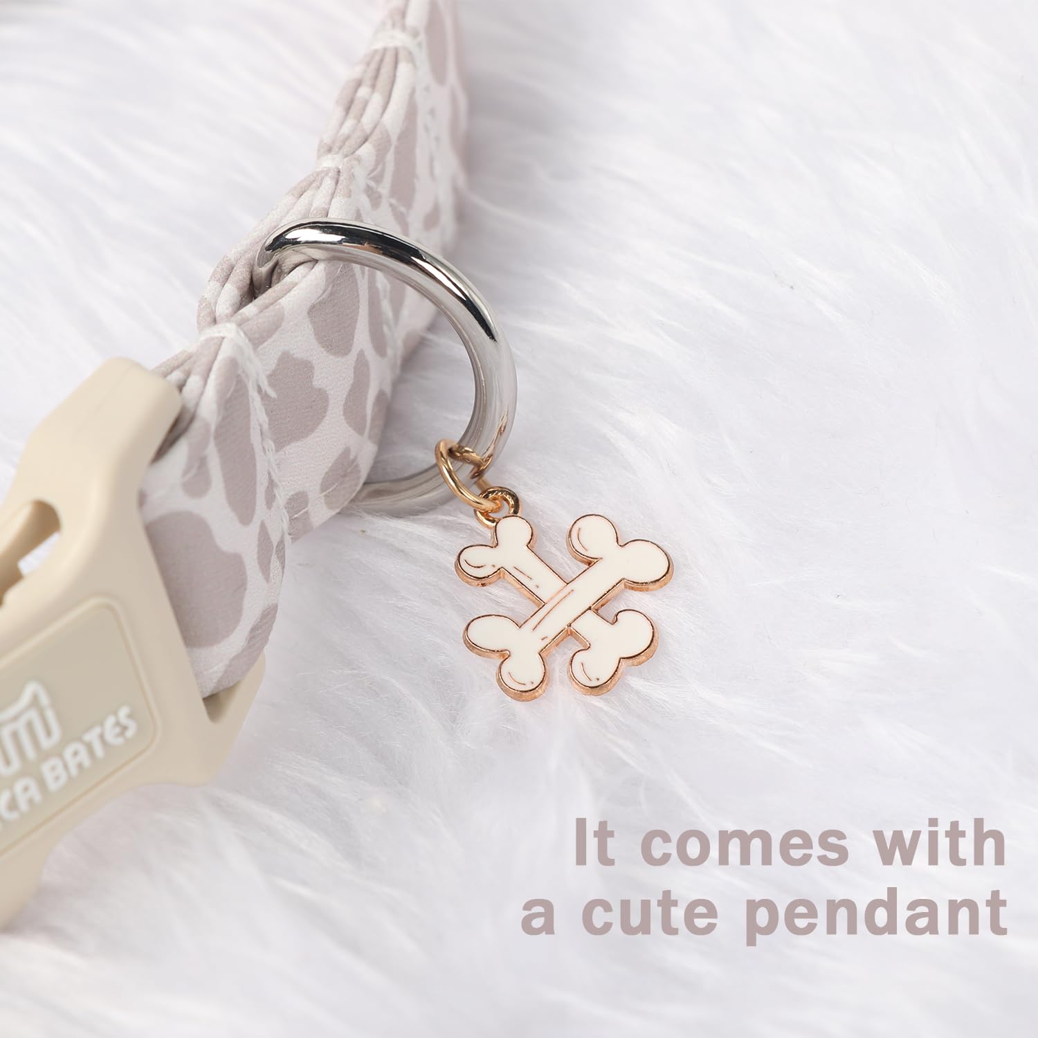 Maca Bates Beige Leopard Dog Collar Cow Print Puppy Collars Durable Comfortable Adjustable Birthday Gift For Xs Small Medium Lar