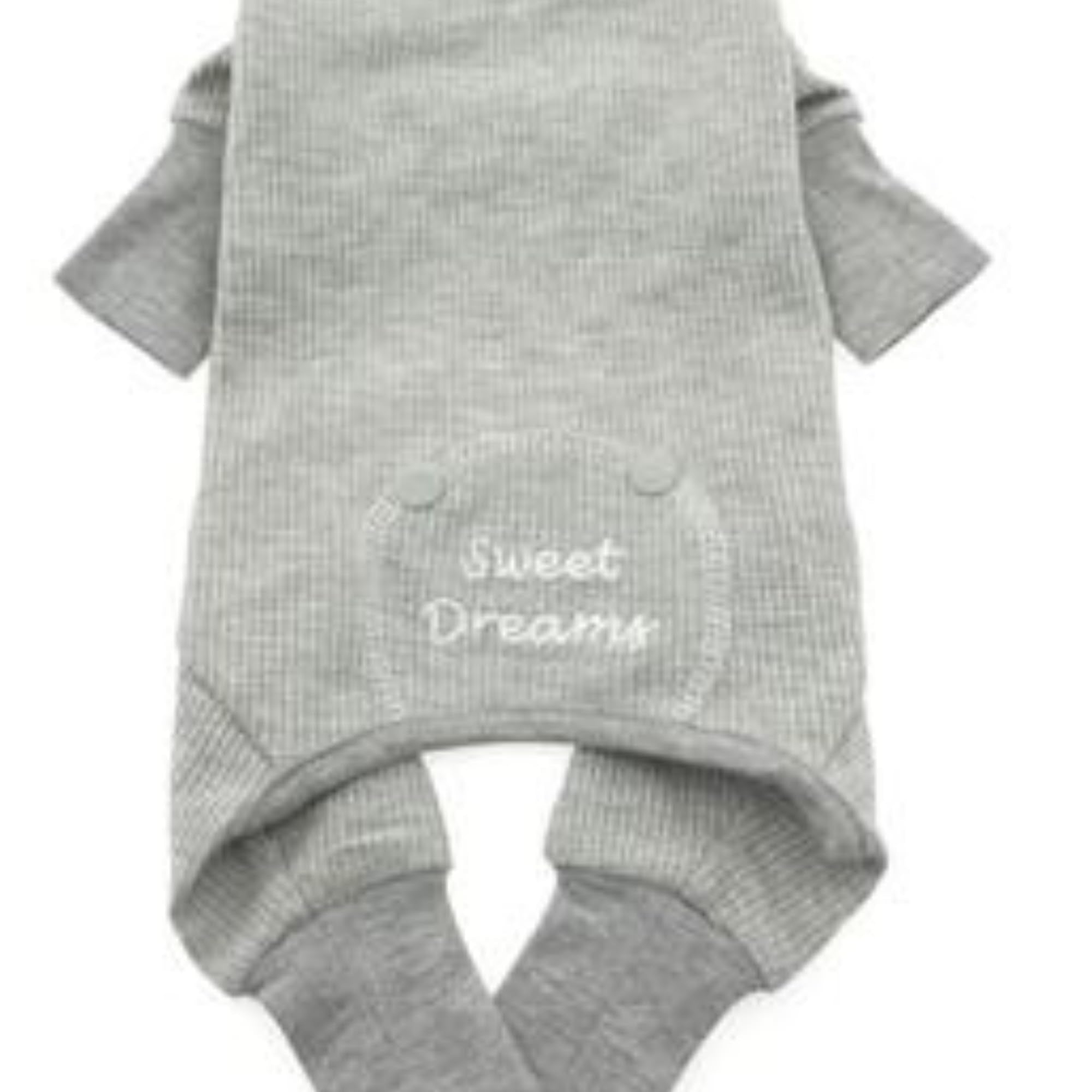 Doggie Design Sweet Dreams Soft Cotton Thermal Dog Pajamas (L, Gray)