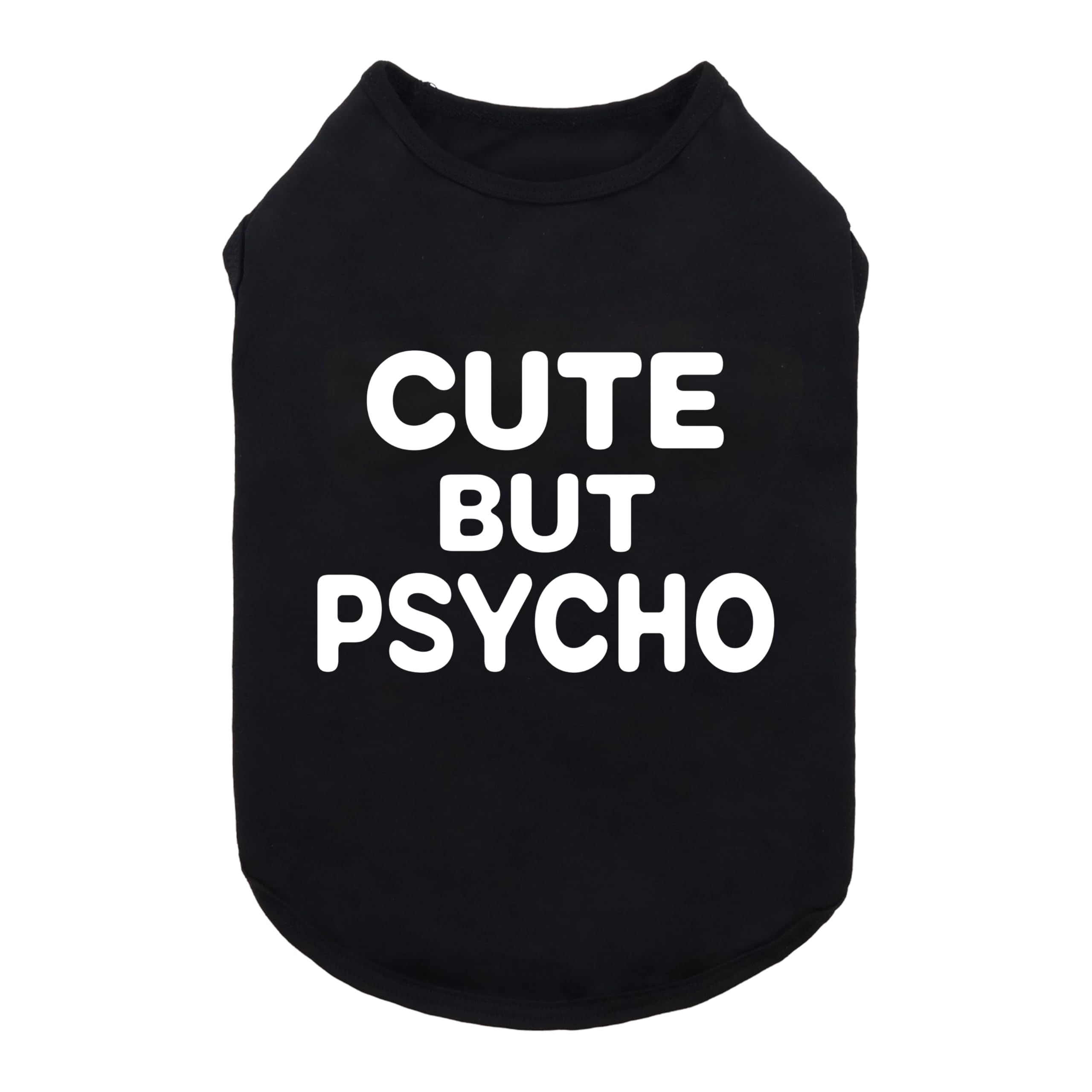 Fitwarm Cute But Psycho Dog Shirt, Summer Clothes For Small Dogs Boy Girl, Funny Pet Outfit, Black, White, Small