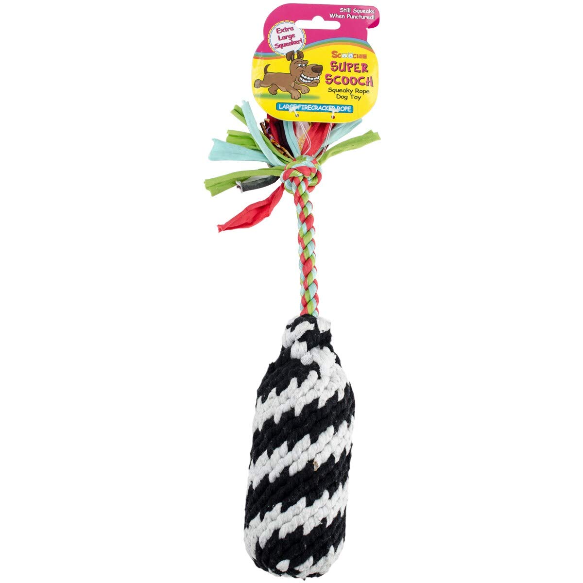 Scoochie Pet Products Super Scooch Firecracker Rope Dog Toy, Large, 13-Inch