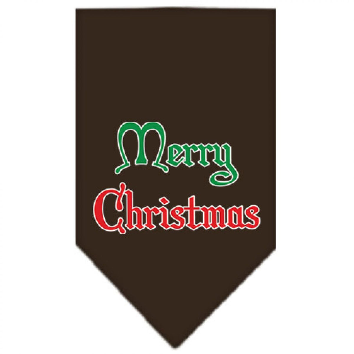 Christmas Pet and Dog Bandana Screen Printed, &quot;Merry Christmas&quot; Cocoa Small