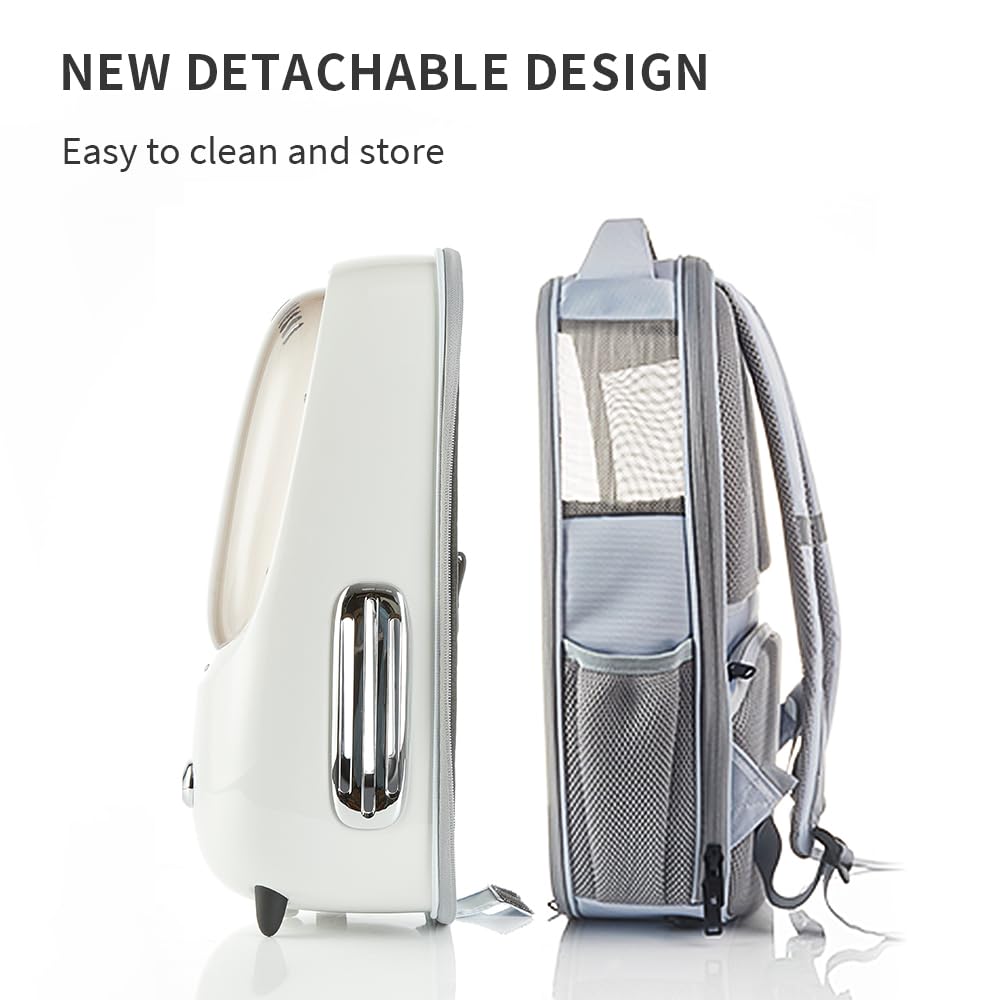 Petkit Cat Backpack Carrier With Inbuilt Fan & Light, Airline-Approved Pet Backpack Bubble For Kitty Small Dog, Detachable Dog B