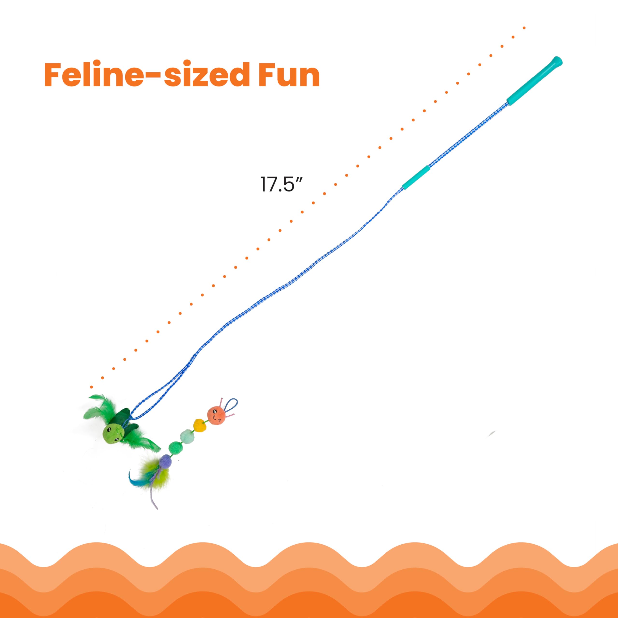 Catstages Tail Teaser Ground Prey Play Wand With Catnip Toy Attachments Interactive Cat Wand