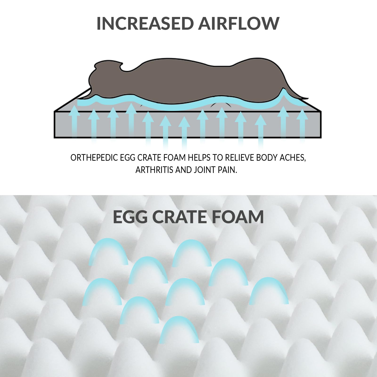 Patas Lague Orthopedic Dog Bed For Small Dogs, Waterproof Soft Warm Comfortable Egg Crate Foam Small Pet Beds Mat With Removable