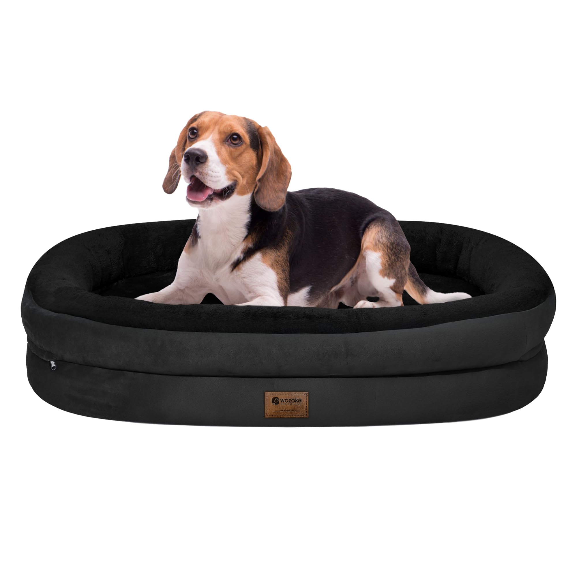 Orthopedic Washable Large Dog Bed: Memory Foam Waterproof Pet Bed with Bolsters - Removable Orthopedic Cover for Medium Large Si