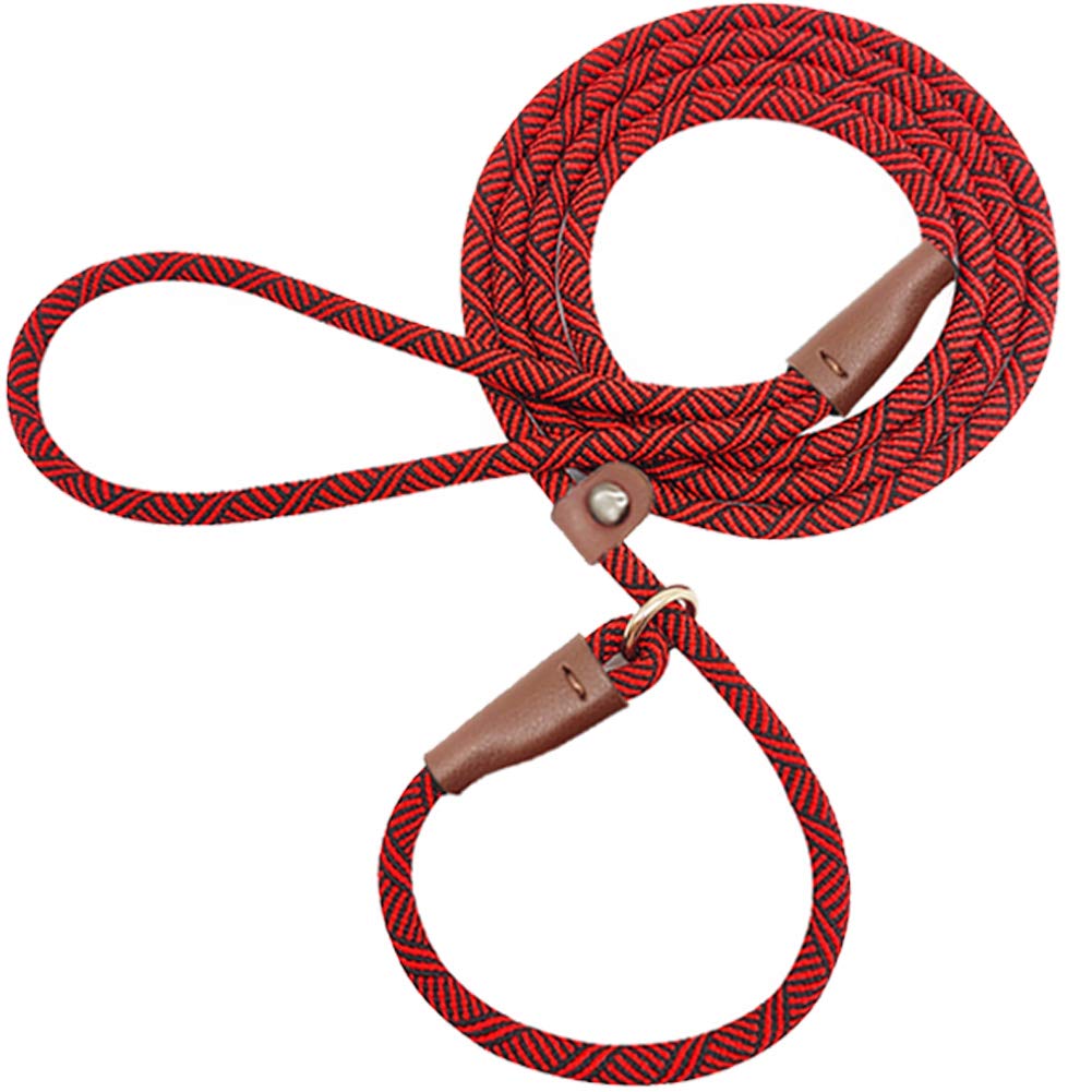 Mycicy Slip Lead Dog Leash, 1/4' X 5Ft No Pull Slip-On Training Walking Outdoor For Small Medium Dogs (Red)