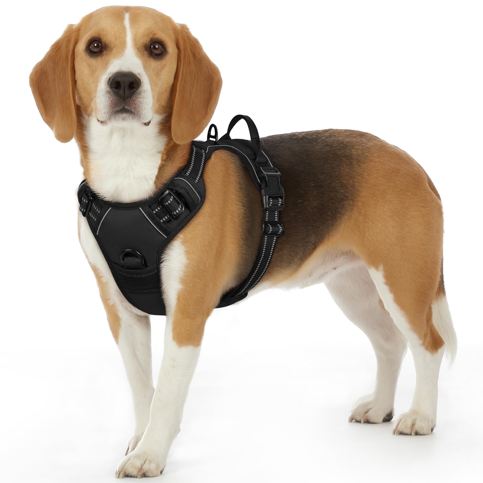 Eagloo Dog Harness Small Sized Dog, No Pull Service Vest With Reflective Strips And Control Handle, Adjustable And Comfortable F