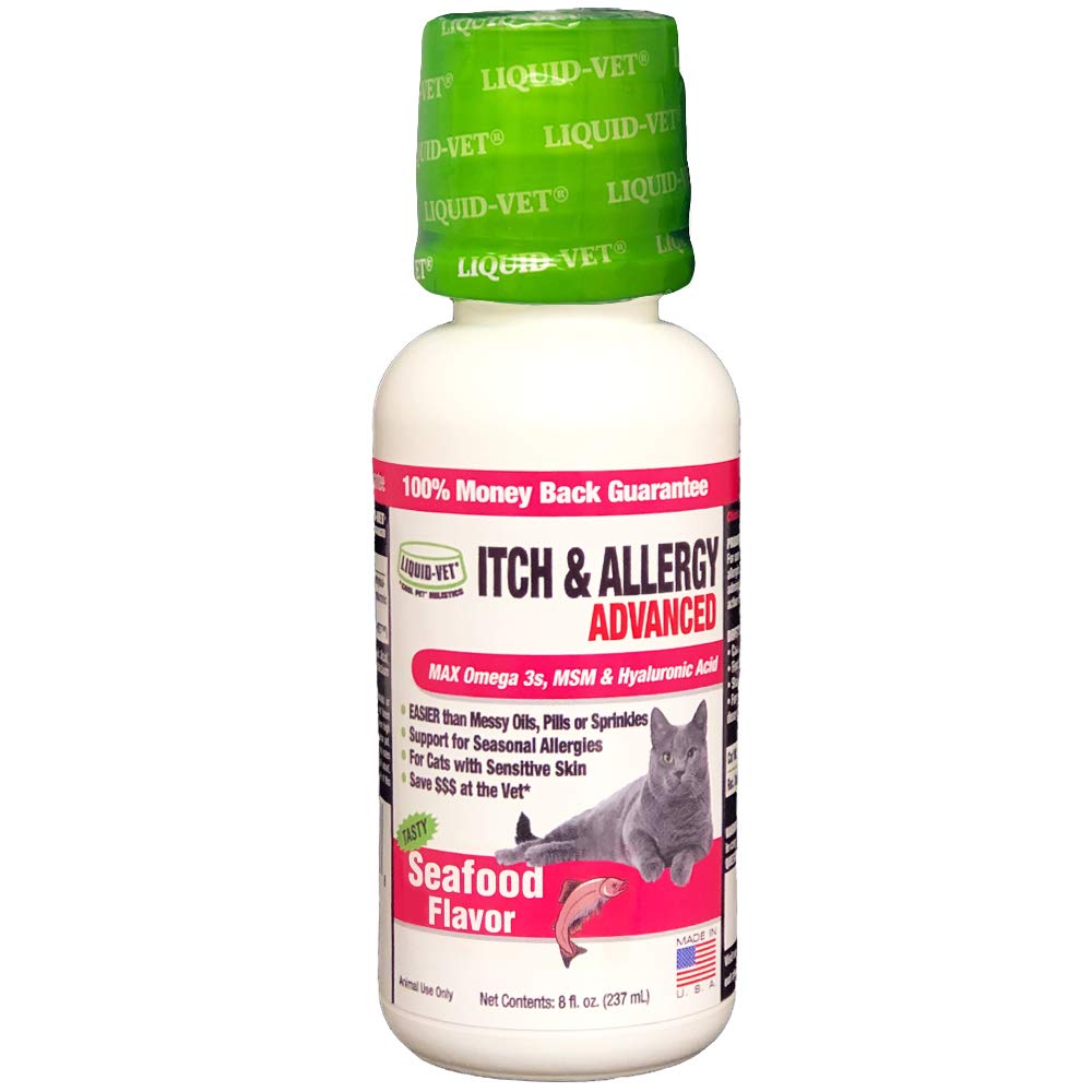 Liquid-Vet By Cool Pet Holistics Feline Itch & Allergy Advanced Formula, Seafood Flavor, 8 Oz