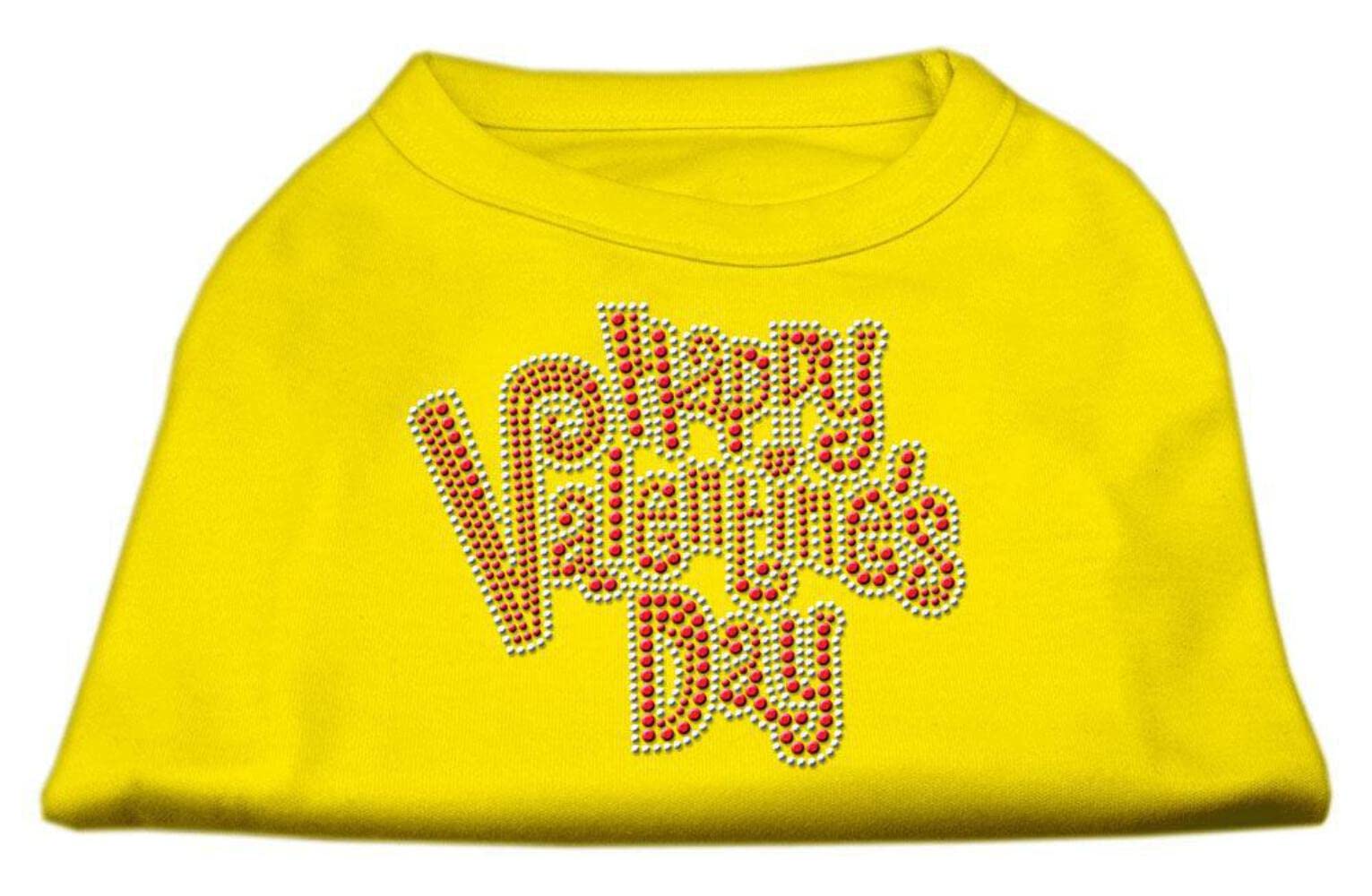 Mirage Pet Products Happy Valentines Day Rhinestone Dog Shirt, Small, Yellow