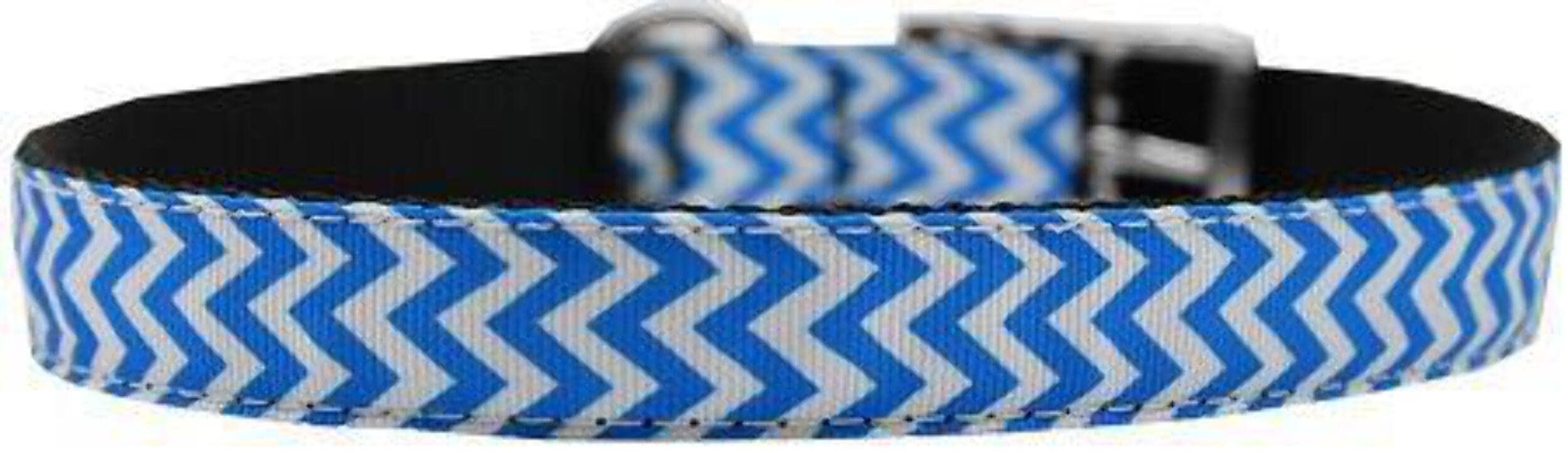 Mirage Pet Products Chevrons Nylon Dog Collar with Classic Buckle, Size 20, Purple