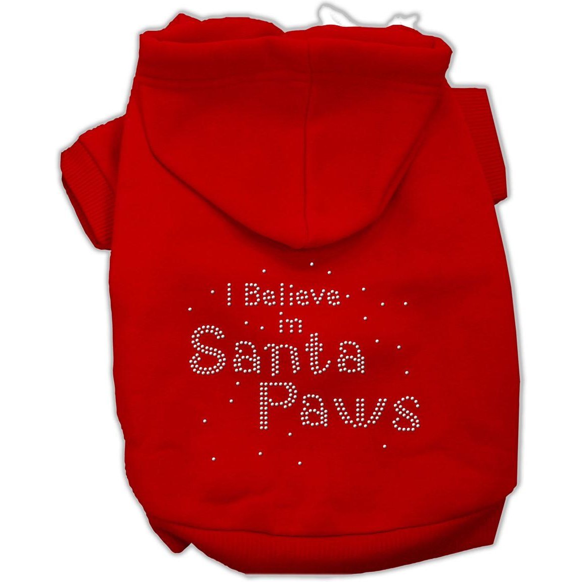 Mirage Pet Products 8-Inch I Believe in Santa Paws Hoodie, X-Small, Red