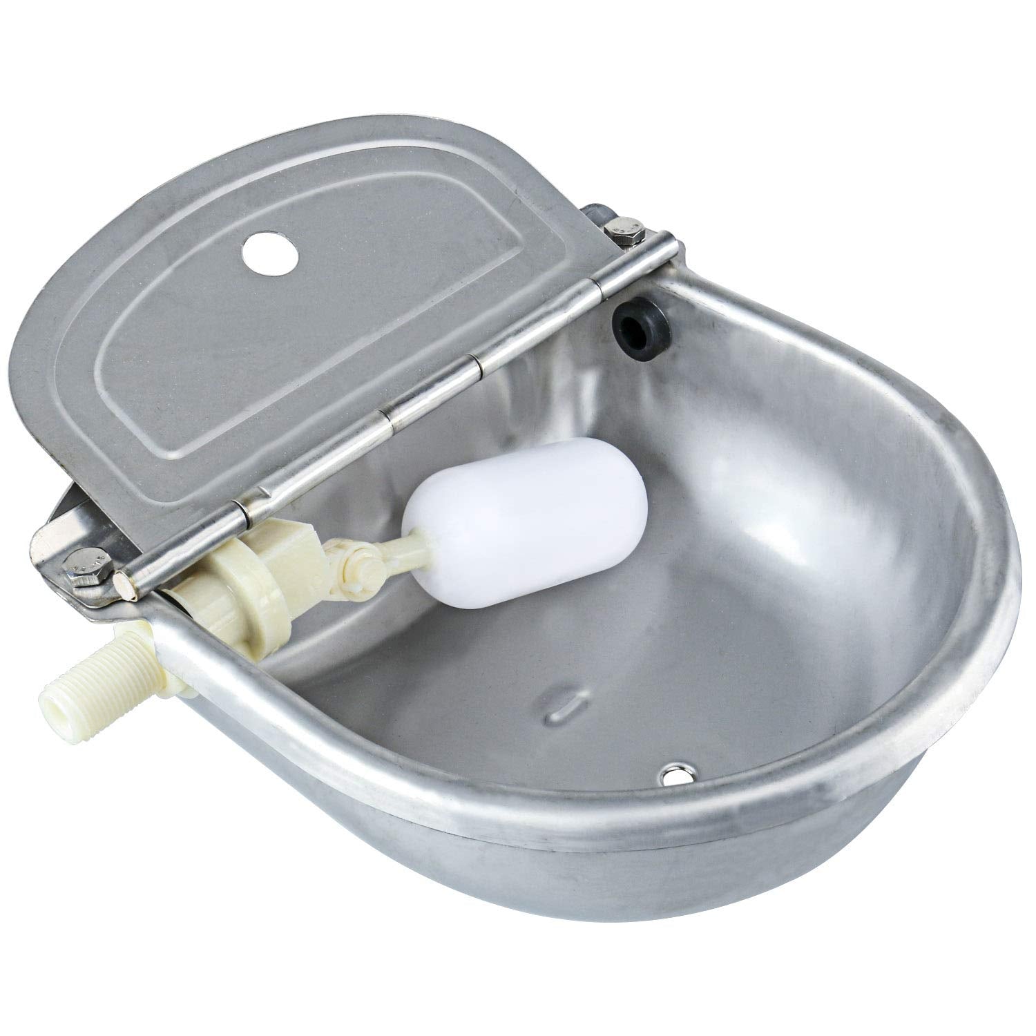 Homend Upgraded Automatic Waterer Bowl Farm Grade Stainless Stock Waterer Horse Cattle Goat Sheep Dog Water (with Drainage Hole)