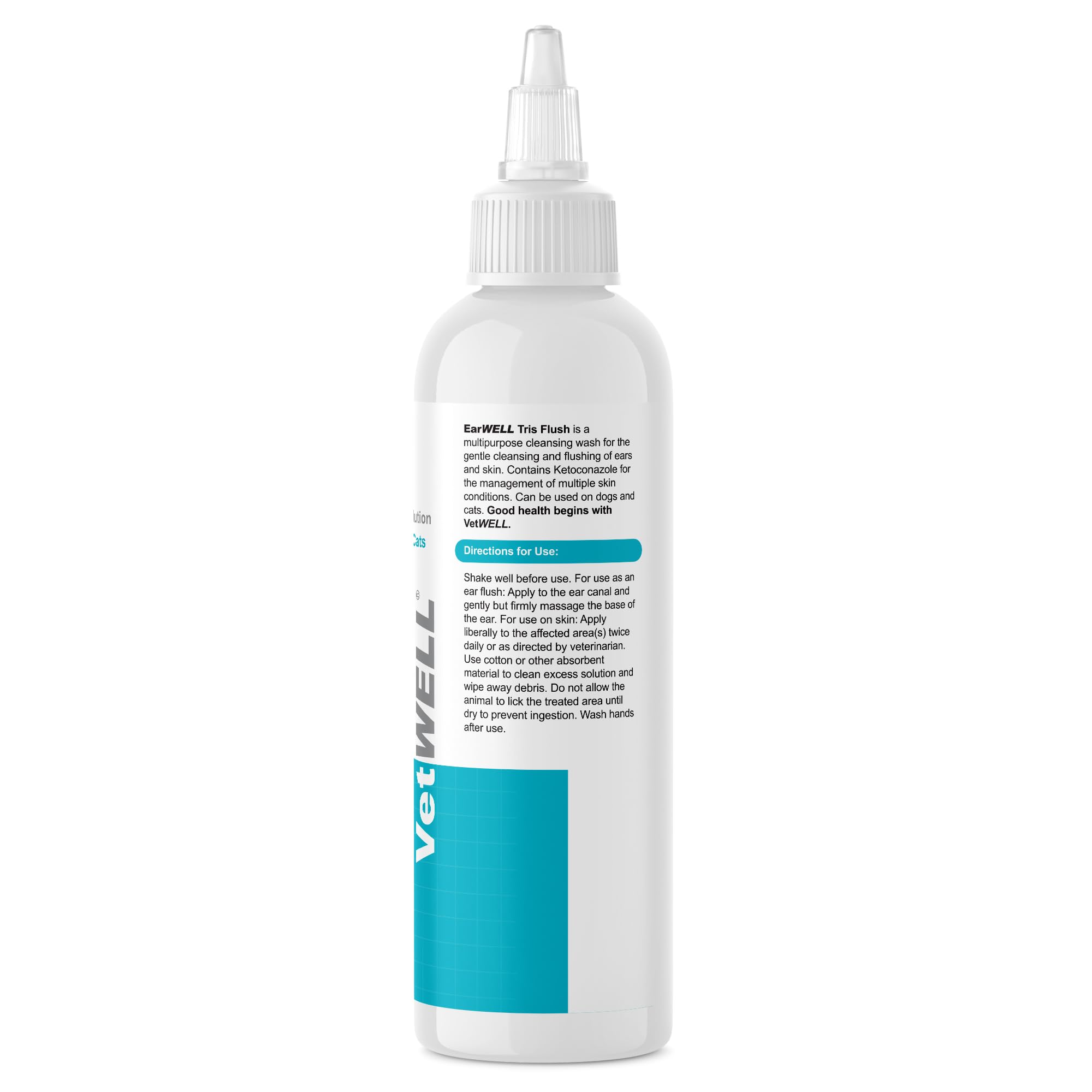 VetWELL Dog Ear Cleaner & Infection Treatment - 12oz Tris Otic Cleanser for Dogs & Cats, Eliminates Odor & Relieves Infections