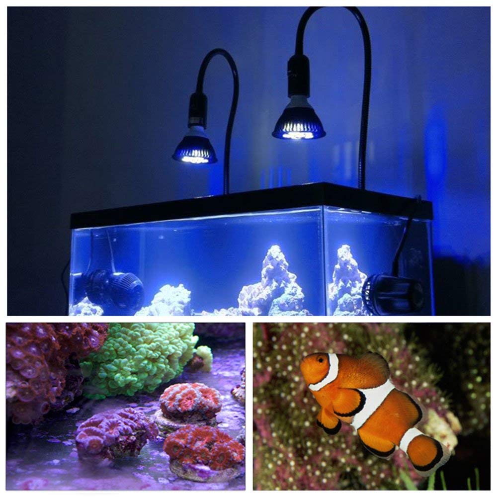 Kingbo Led Aquarium Plant Light Bulb, 18W Refugium Light Aquarium Plant Lights Fish Tank Bulb With 6 Band Full Spectrum For Coral Reef Saltwater Tank Plants Growth