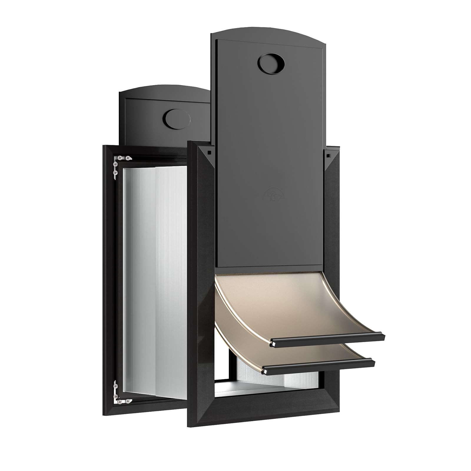 Decormax Heavy Duty Dog Door For Wall, Energy Efficient Doggie Door With Aluminum Frame, Telescoping Tunnel, Double Magnetic Fla