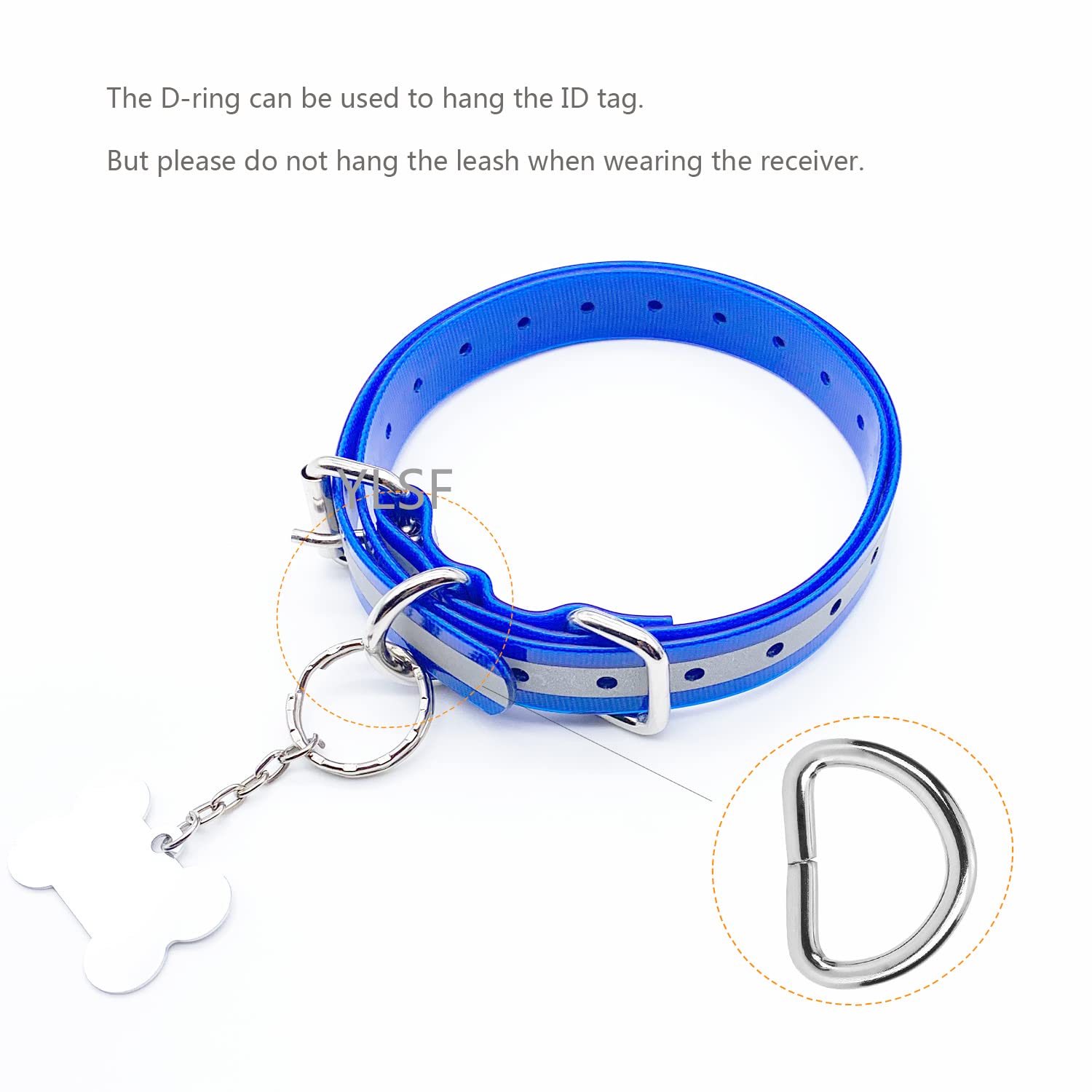 Dog Collar Strap For Most Of Electronic Training Shock Collar Receivers-Adjustable Durable Waterproof Odorless 3/4 Inch Collar Replacement For Barking Fence-Pet Tpu Collar Strap