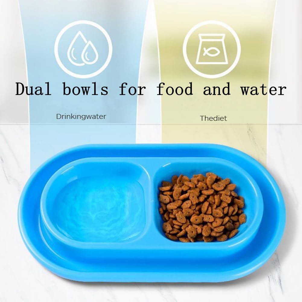 GRPET Cat Kitten Dish Dog Puppy Feeder Pet Bowl 3 Colors New Light Blue